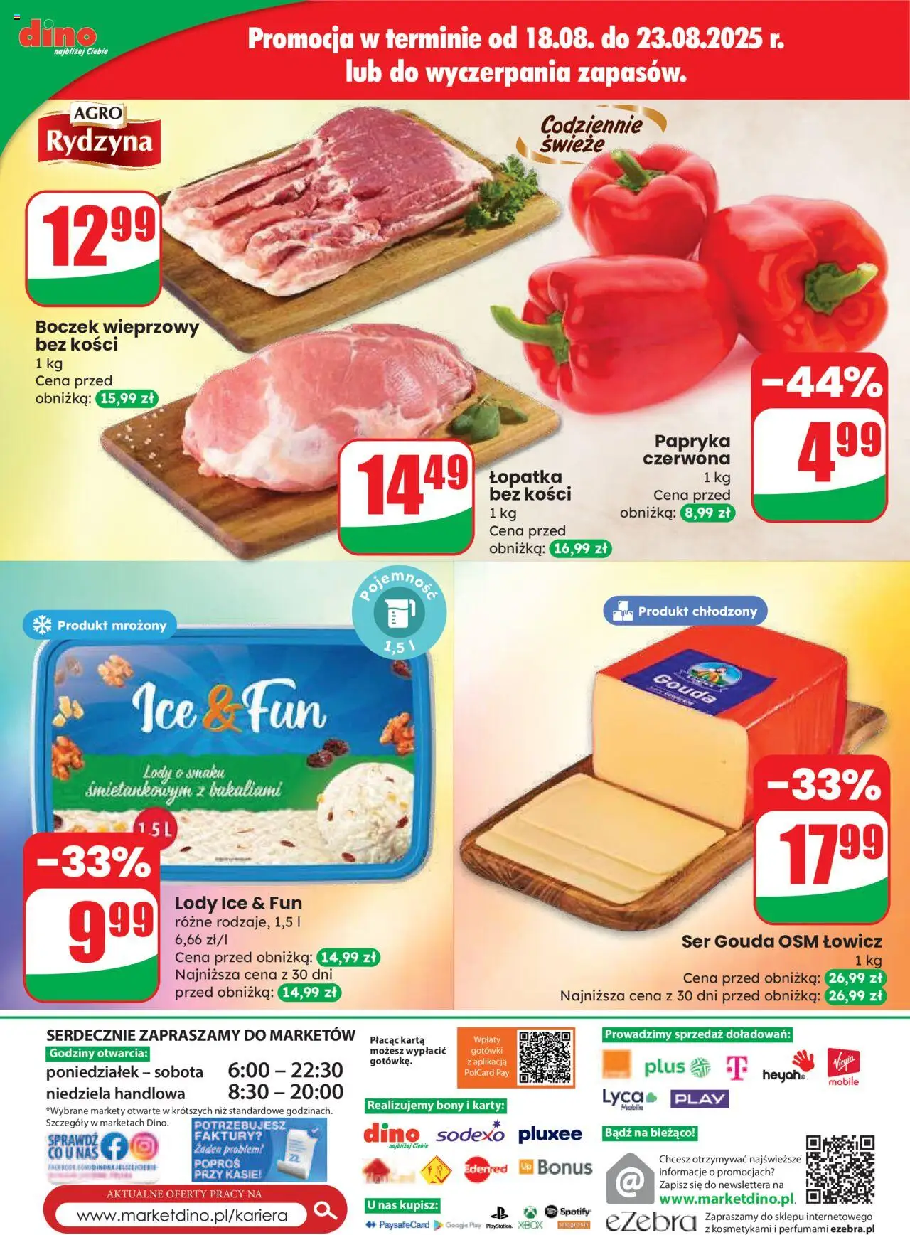 Dino Gazetka od 20.08.2025 | Strona: 73 | Produkty: Karta, Papryka, Boczek, Ser