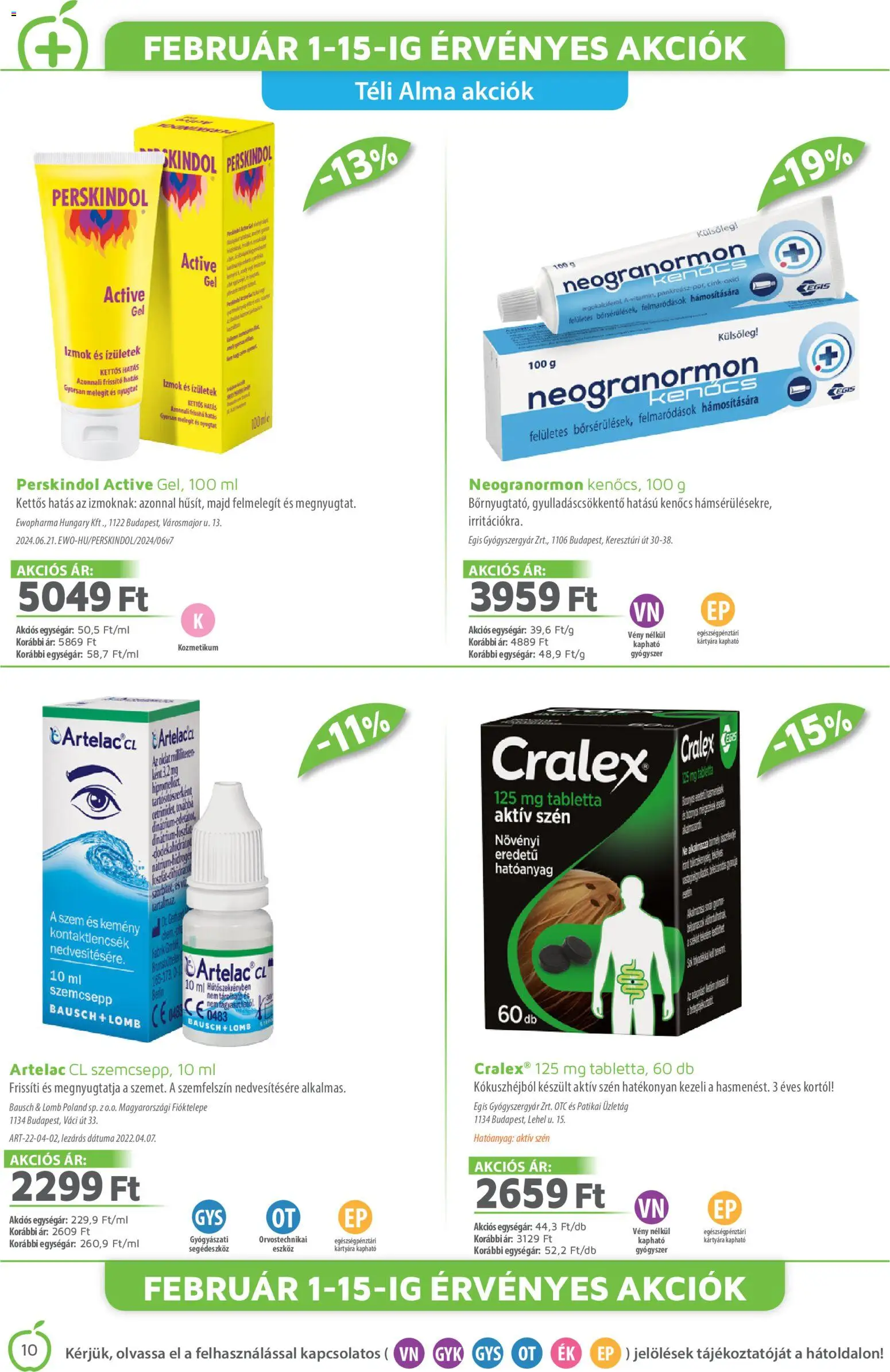 Alma Gyógyszertárak akciós ujság - amely érvényes a következő dátumtól: 01.02.2026 | Oldal: 10 | Termékek: Alma