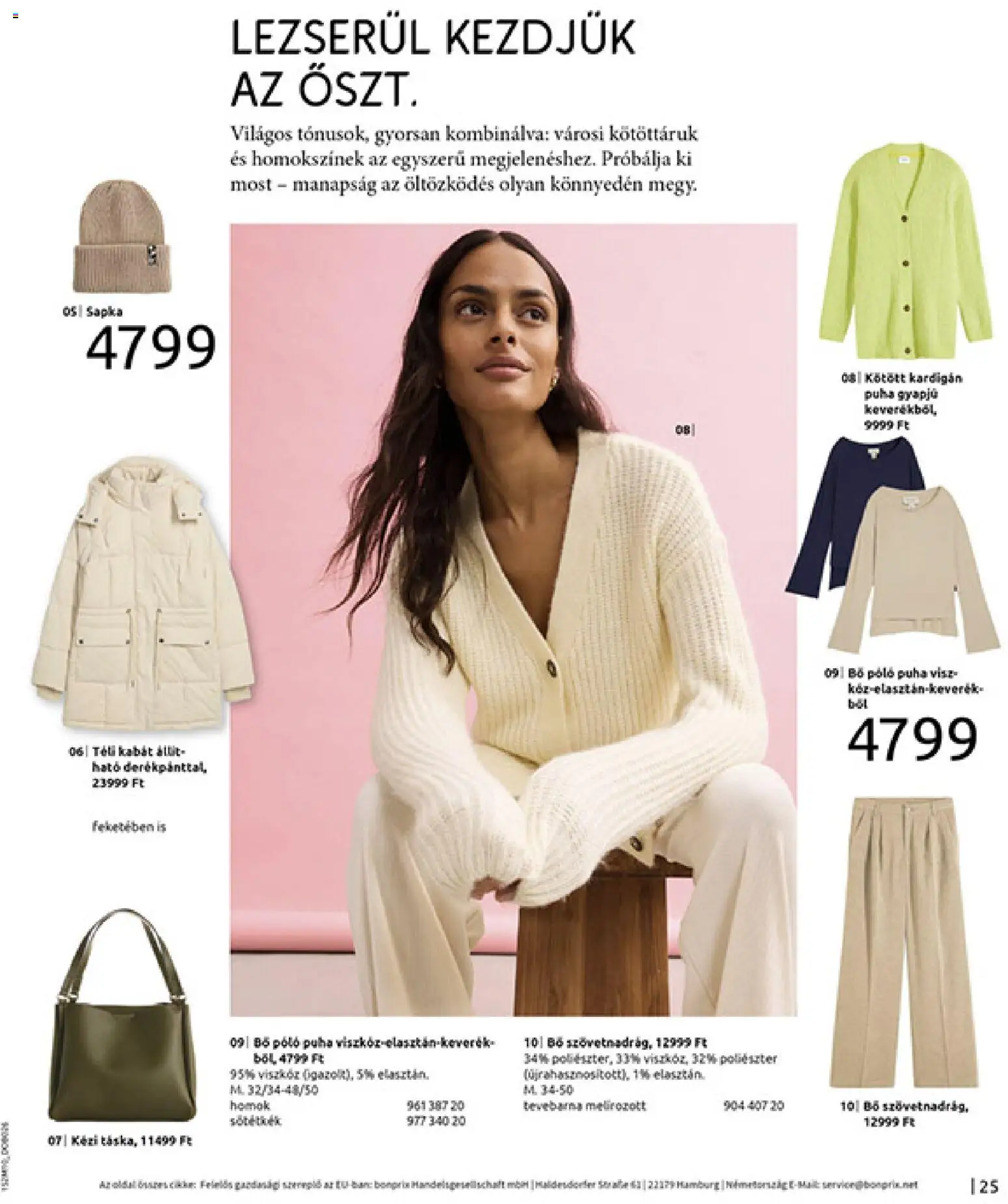 Bonprix akciós ujság - amely érvényes a következő dátumtól: 24.11.2025 | Oldal: 27 | Termékek: Sapka, Kardigán, Kabát