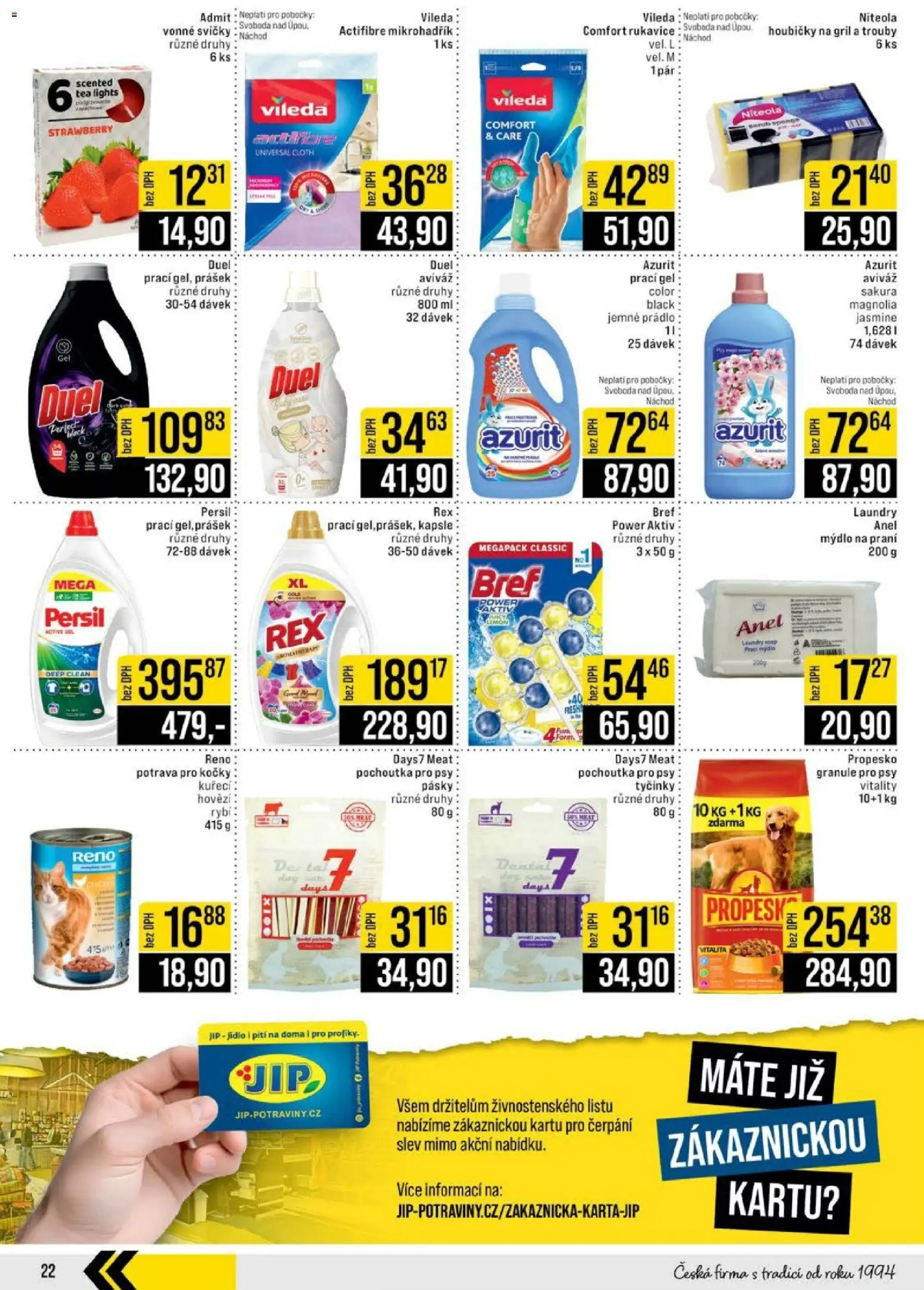 Jip leták - Cash & Carry od 11.03.2026 | Strana: 22 | Produkty: Propesko, Tyčinky, Persil, Vonné svíčky