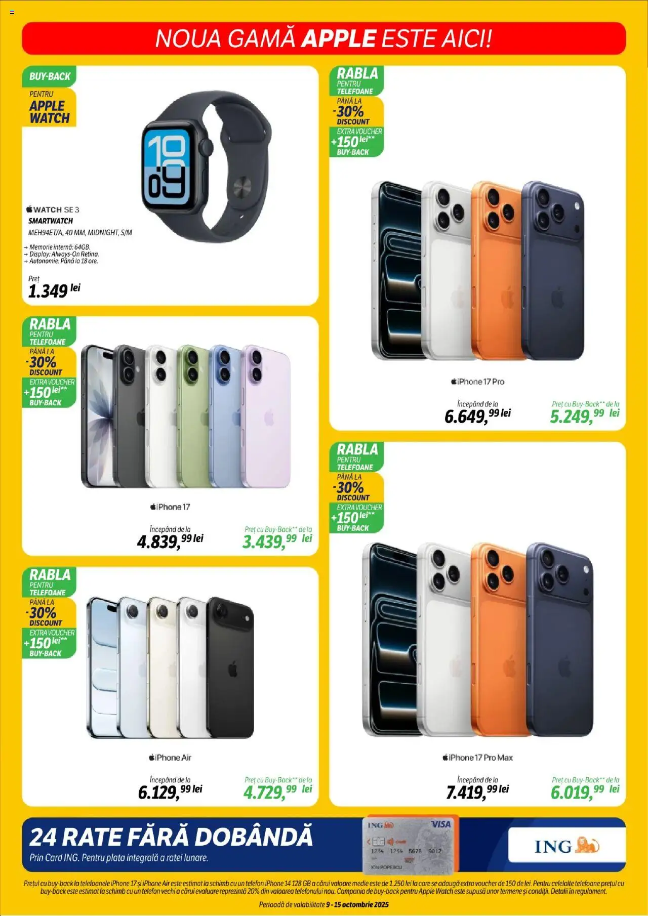 Noul catalog Flanco – valabil de la 09.10.2025 | Pagină: 15 | Produse: Telefon, Memorie, Smartwatch, Apple