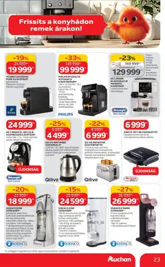 Auchan - Húsvéti ajánlataink - amely érvényes a következő dátumtól: 19.02.2026 | Oldal: 23 | Termékek: Szódagép, Cafissimo, Doboz, Kenyér