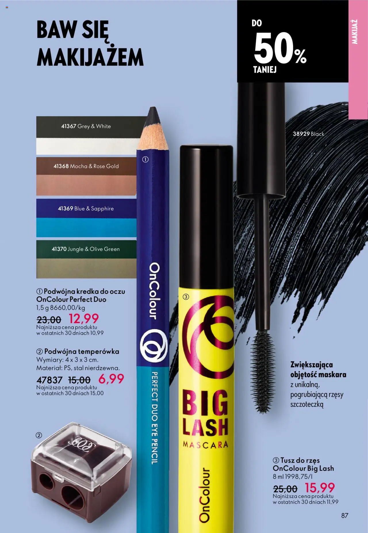 Oriflame Black Friday od 12.11.2025 | Strona: 87 | Produkty: Maskara, Temperówka, Makijaż, Tusz do rzęs