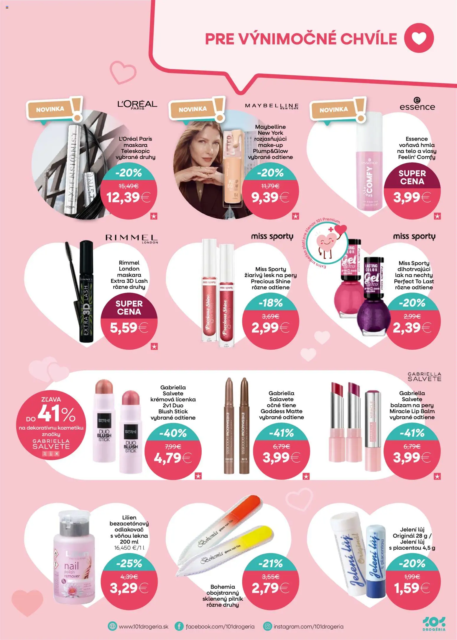 Nové 101 drogerie akcie – leták je platný od 11.02.2026 | Strana: 3 | Produkty: Lícenka, Očné tiene, Lesk na pery, Lak na nechty