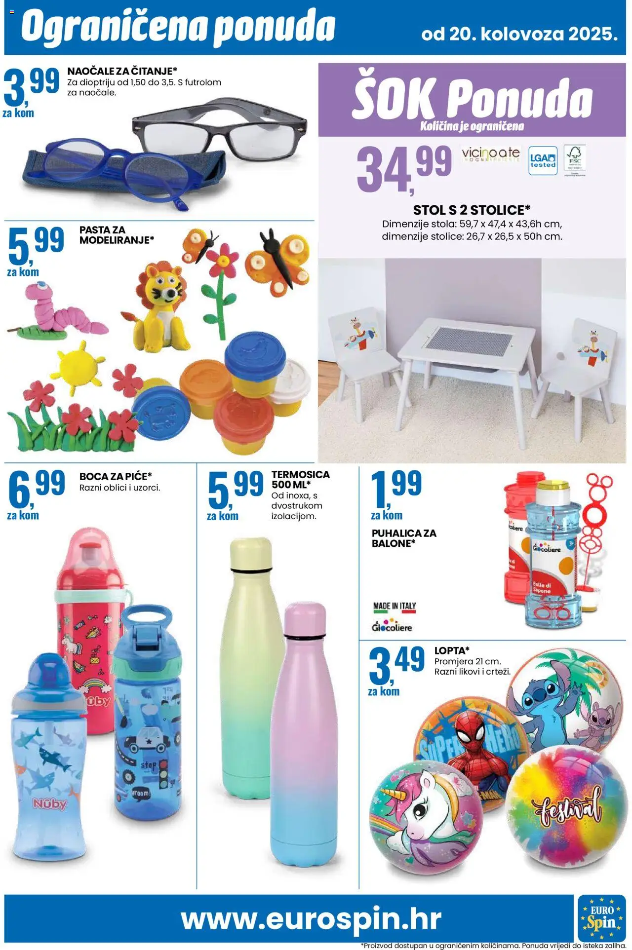 Eurospin katalog | vrijedi od 20.08.2025 | Stranica: 15 | Proizvodi: Stol, Sok, Naočale, Pasta