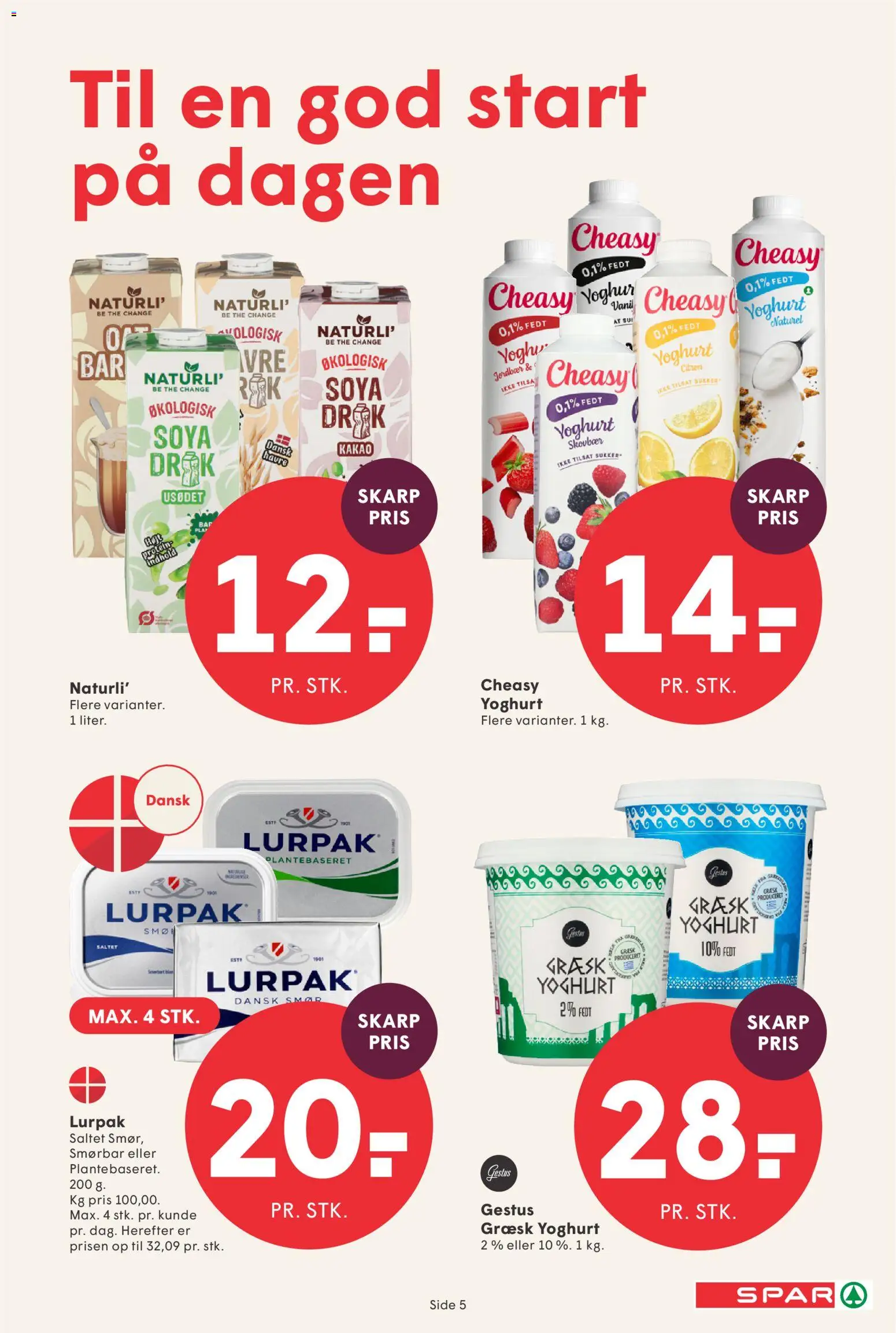 Spar tilbudsavis – gyldig fra 20.02.2026 | Side: 5 | Produkter: Smør, Yoghurt, Jordbær, Sukker
