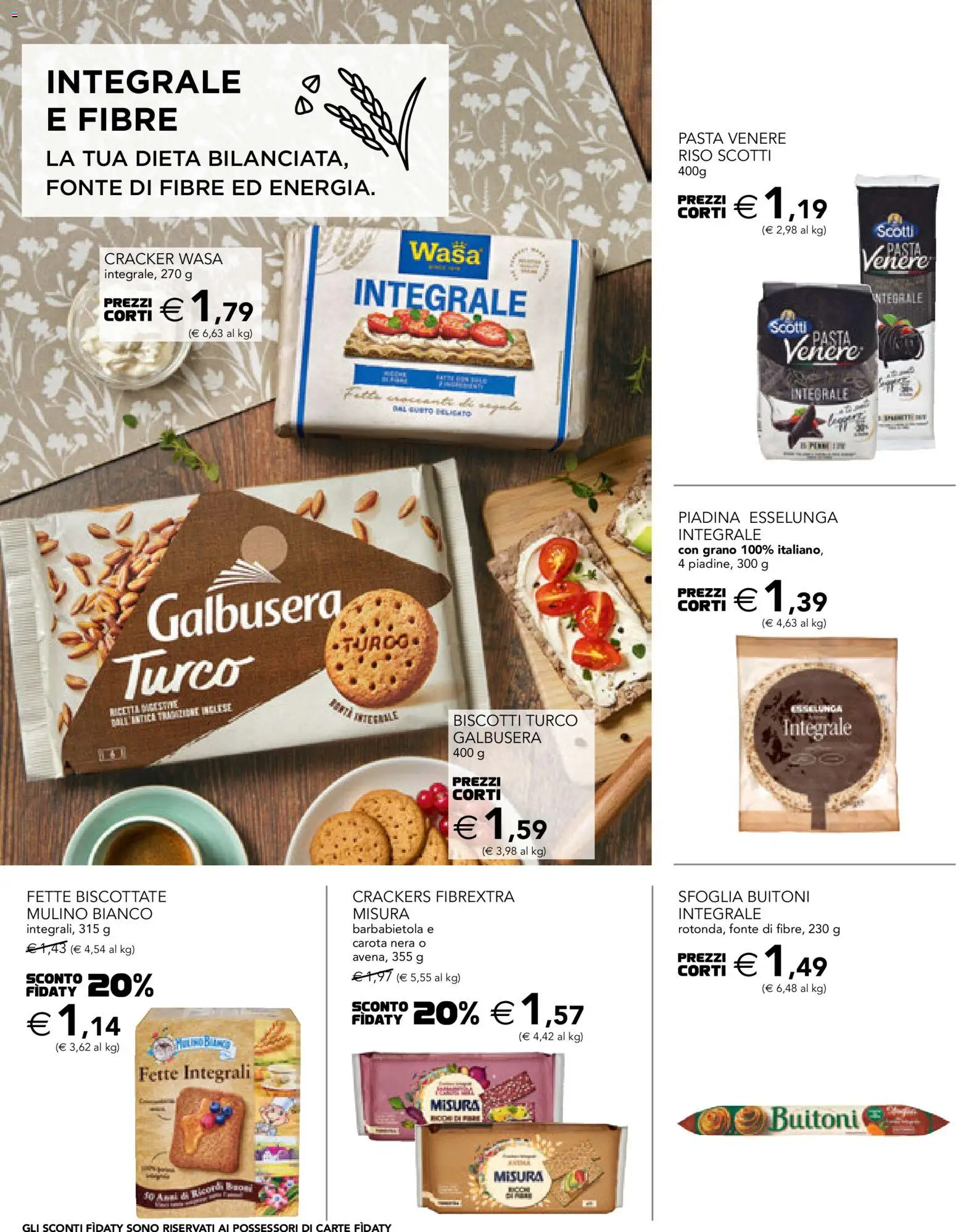Volantino Esselunga S del 26.02.2026 | Pagina: 14 | Prodotti: Carota, Biscotti, Crackers, Piadina