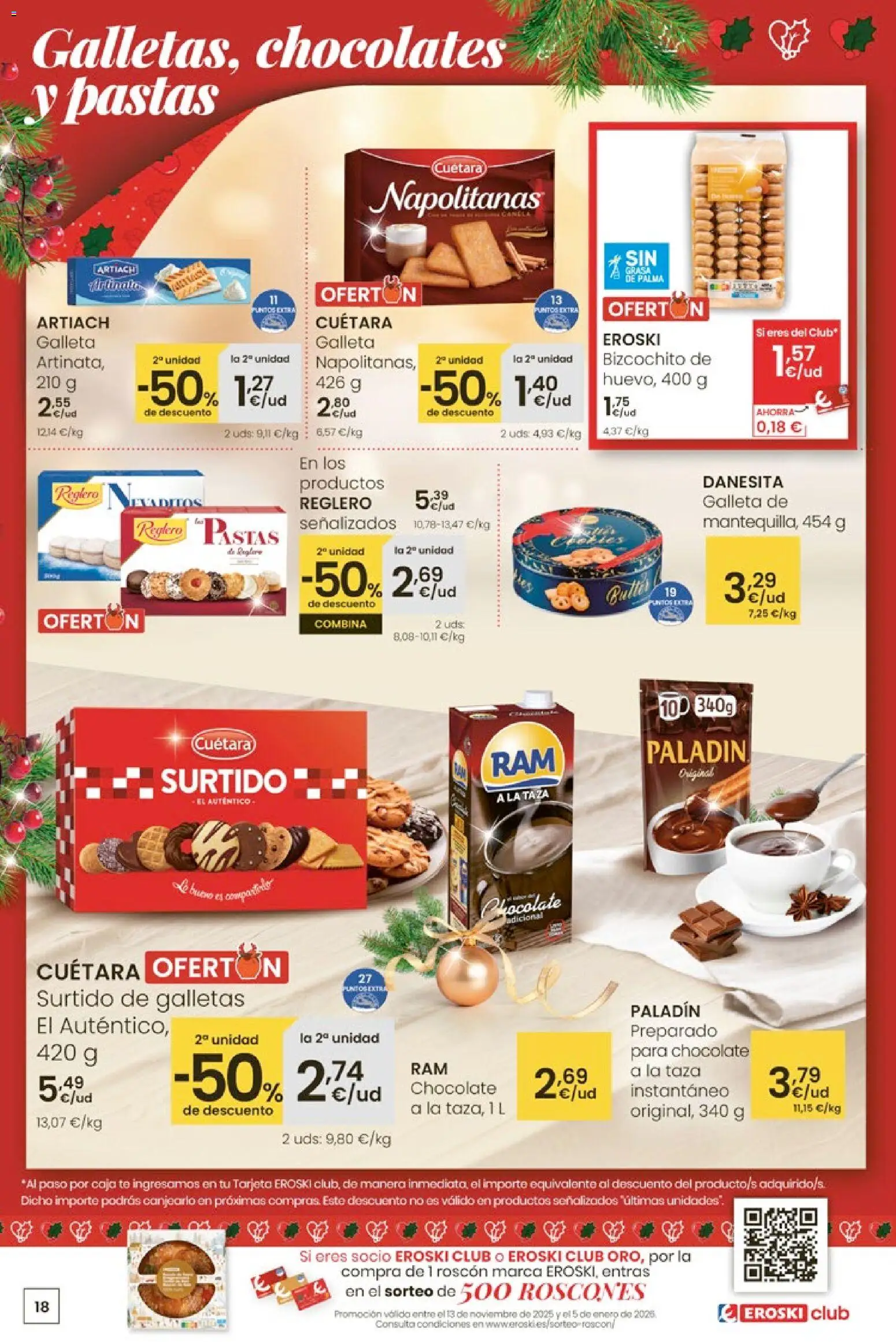 Eroski - City │ válido desde el 27.11.2025 | Página: 18 | Productos: Chocolate, Té, Galletas, Caja