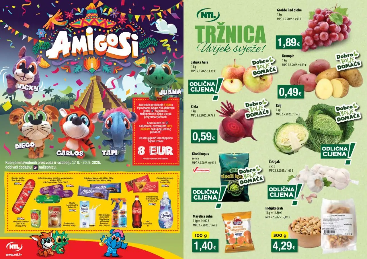 NTL katalog | vrijedi od 17.09.2025 | Stranica: 2 | Proizvodi: Mlijeko, Čokolada, Šunka, Krumpir