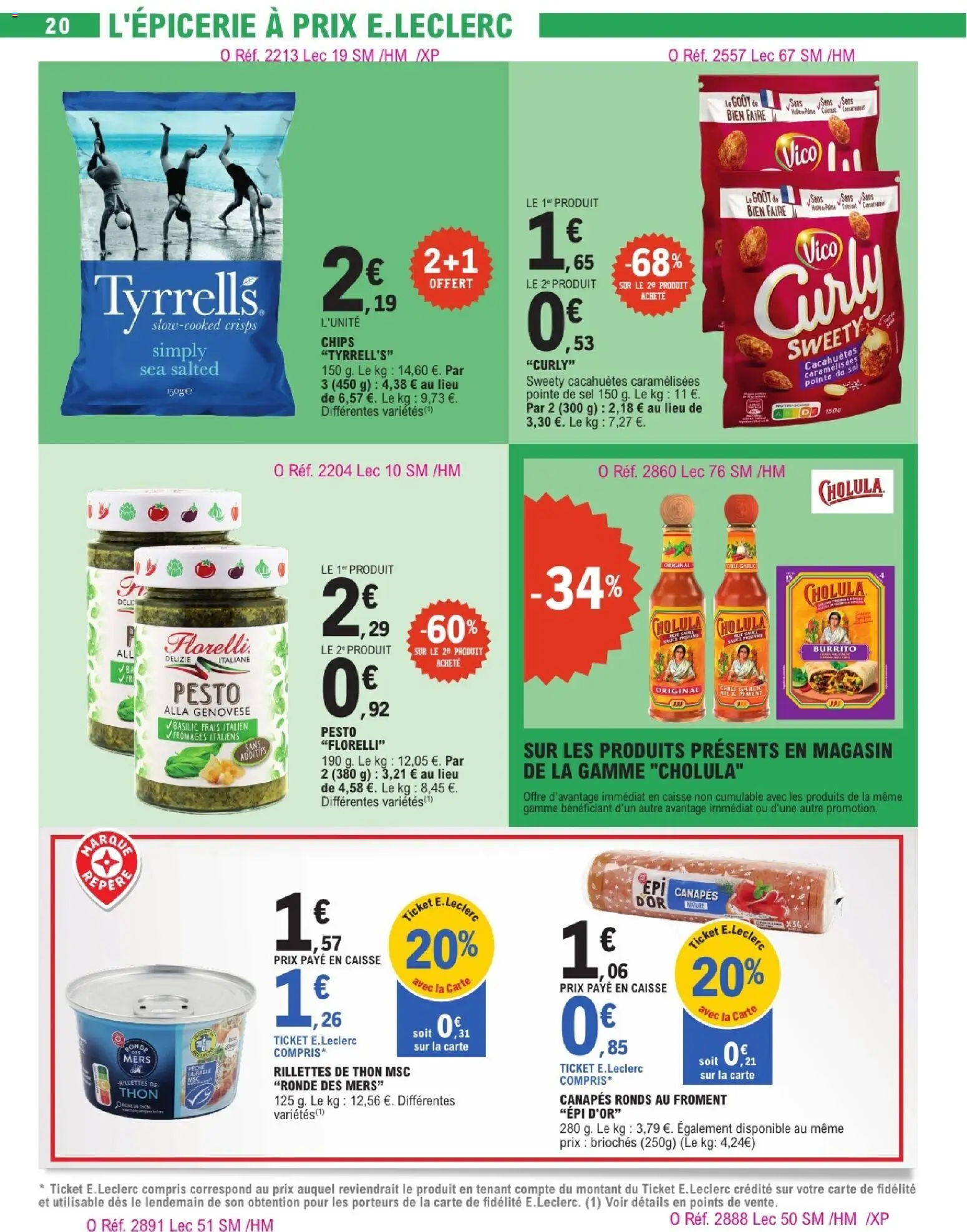 {H1} | Page: 20 | Produits: Pesto, Sel, Thon, Chips