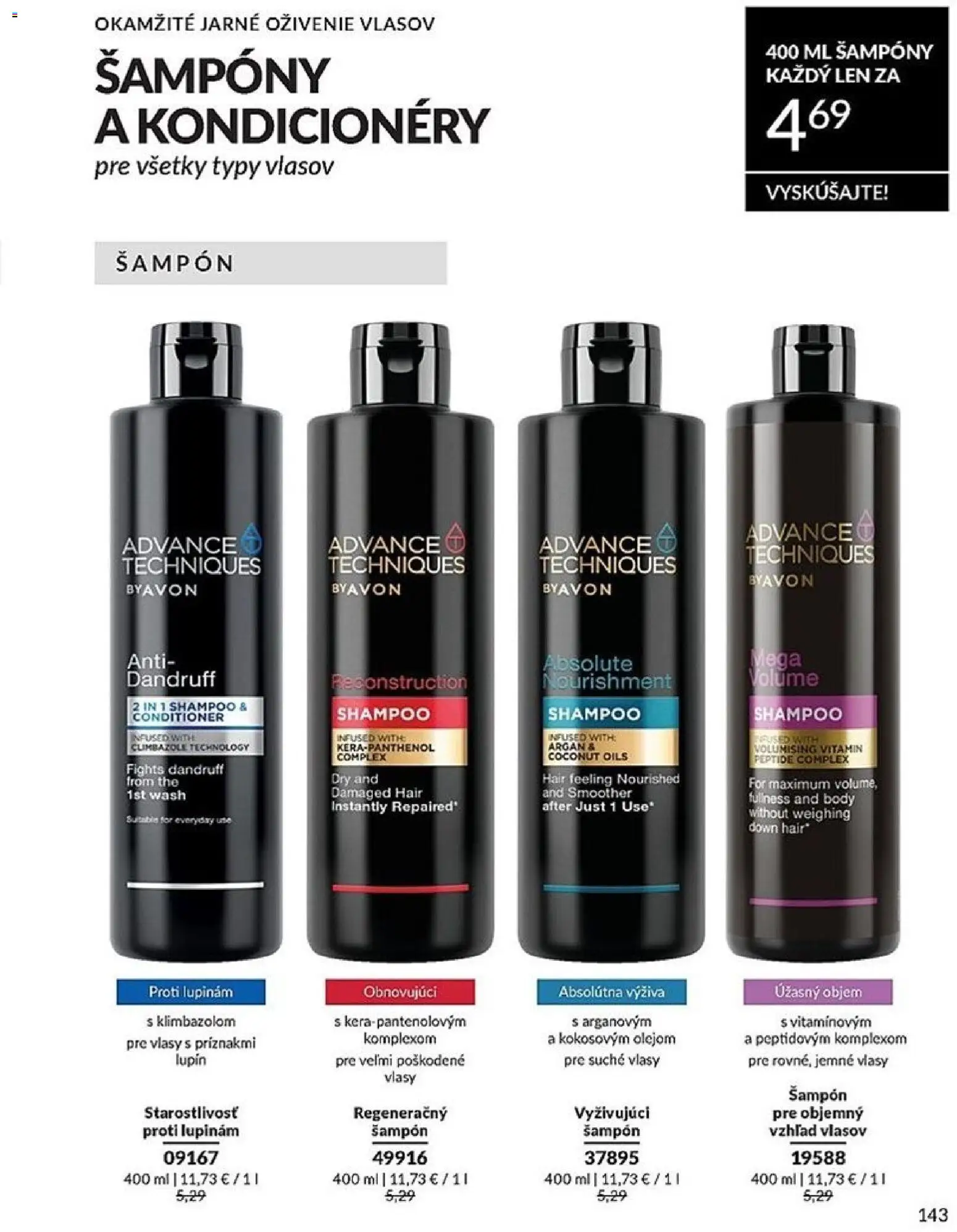Nové Avon akcie – leták je platný od 01.04.2026 | Strana: 143 | Produkty: Šampón