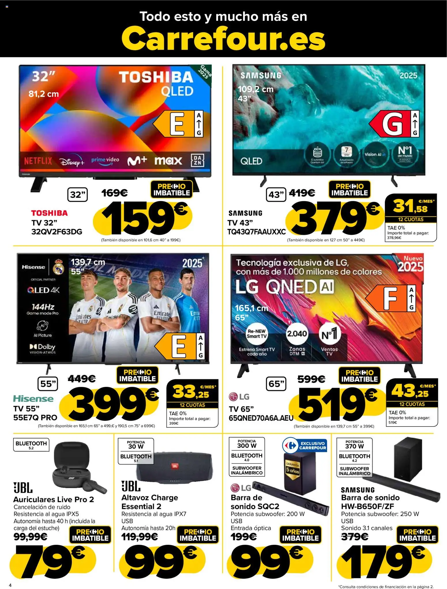 Carrefour - Black Friday │ válido desde el 20.11.2025 | Página: 4 | Productos: Καλαμάρι, Video, Auriculares, Altavoz