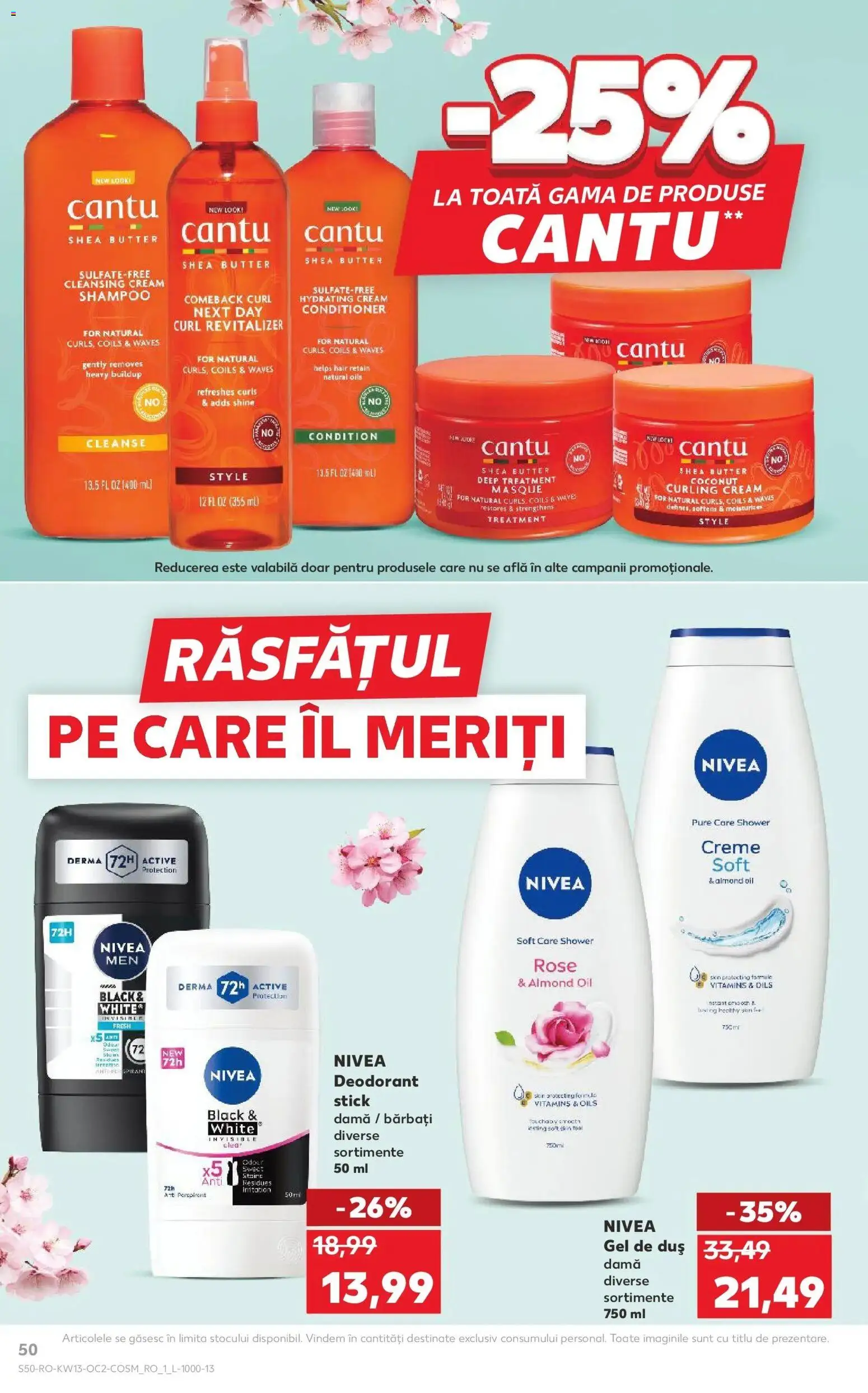 Noul catalog Kaufland – valabil de la 25.03.2026 | Pagină: 50 | Produse: Delgeç, Duș, Gel de duș, Deodorant