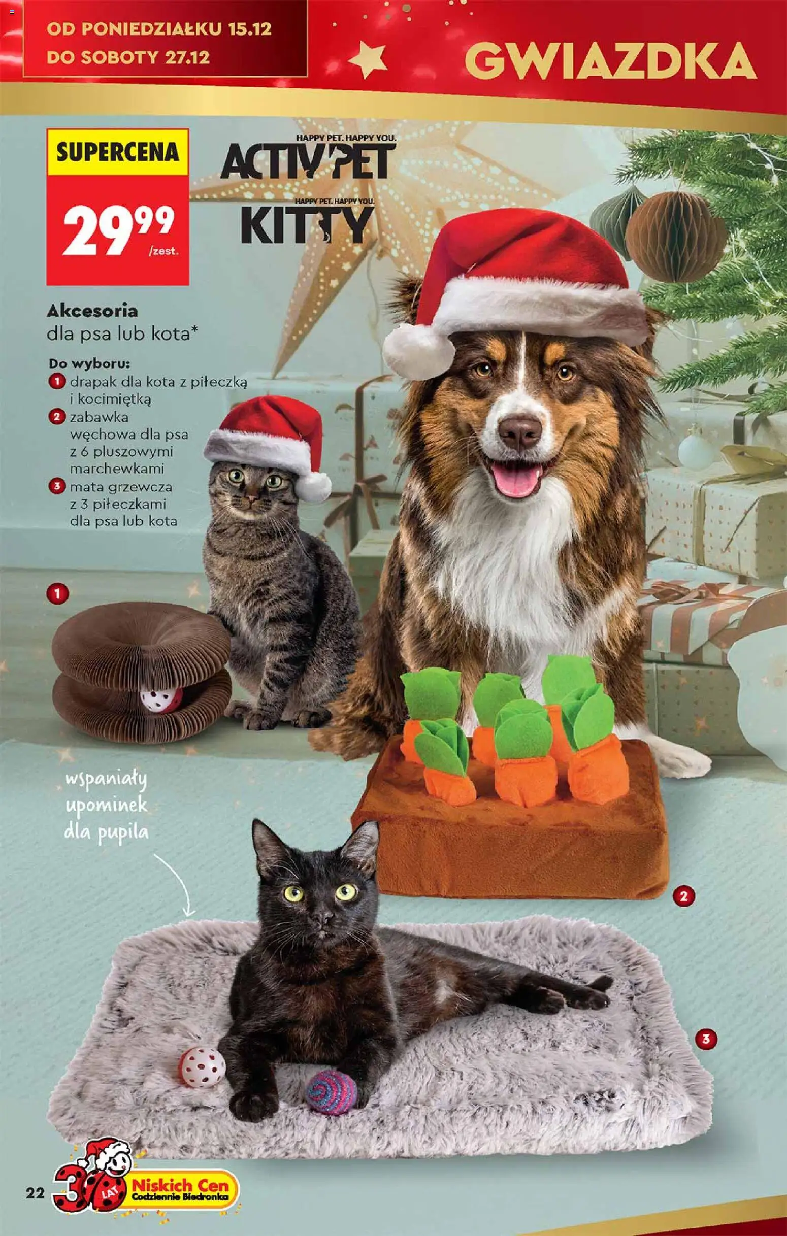 Biedronka gazetka - Hity i inspiracje od 13.12.2025 | Strona: 22 | Produkty: Drapak, Drapak dla kota