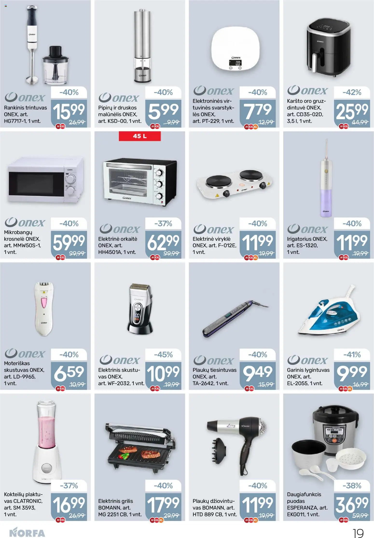 NORFA akcijos nuo 08.01.2026 | Puslapis: 19 | Prekių: Skustuvas, Malūnėlis, Puodas, Grilis