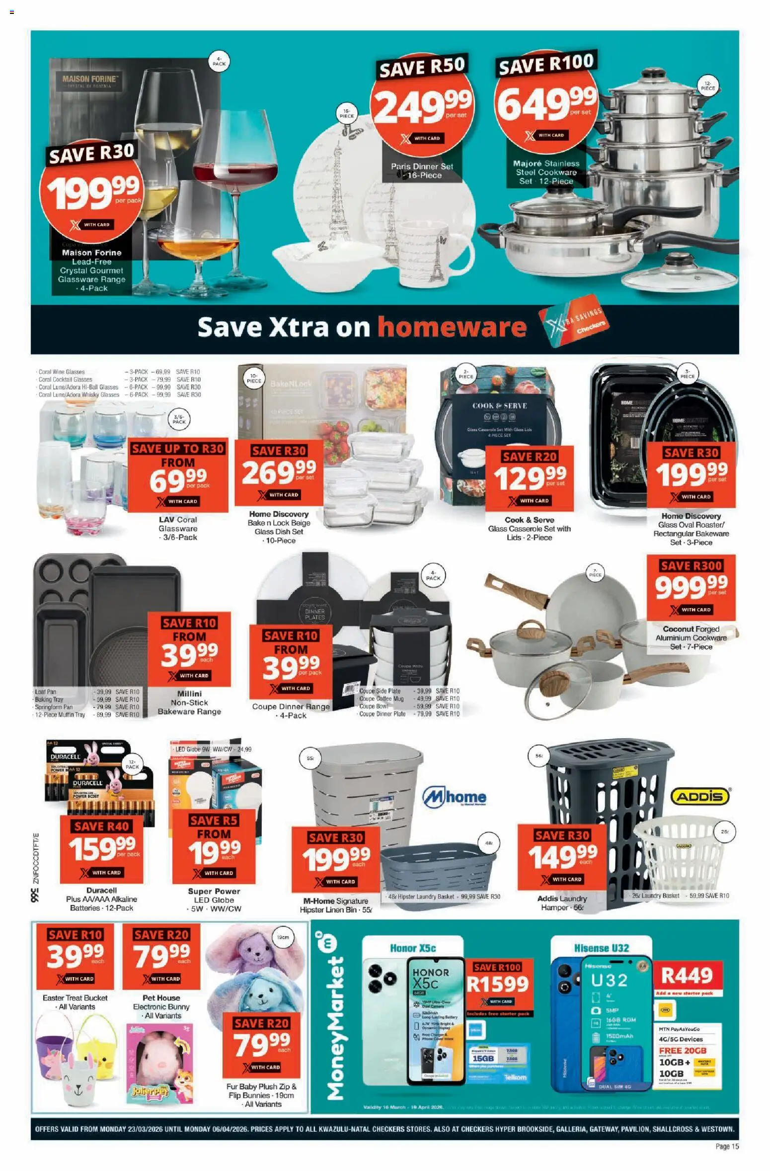 New Checkers catalogue – valid from 23.03.2026 | Page: 15 | Products: Sim, Glasses, Globe, Battery