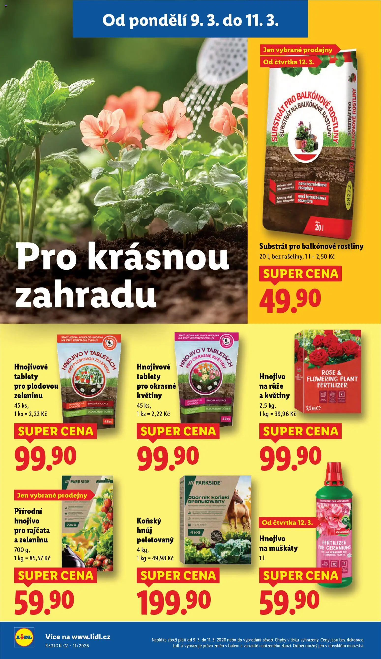 Lidl leták od 09.03.2026 | Strana: 27 | Produkty: Muškáty, Rajčata, Rostliny, Hnojivo