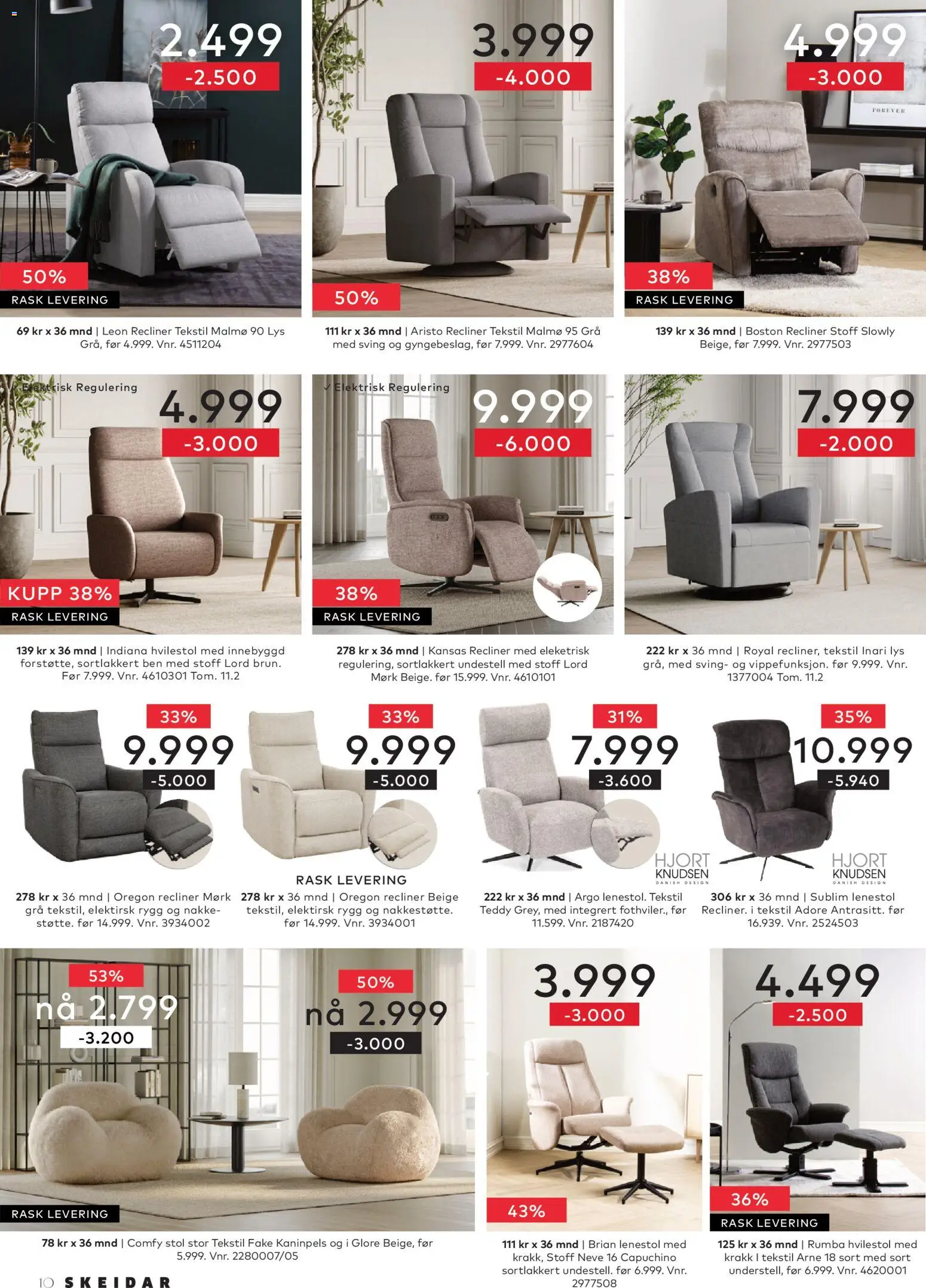 {H1} | Side: 10 | Produkter: Krakk, Hvilestol, Lys, Lenestol