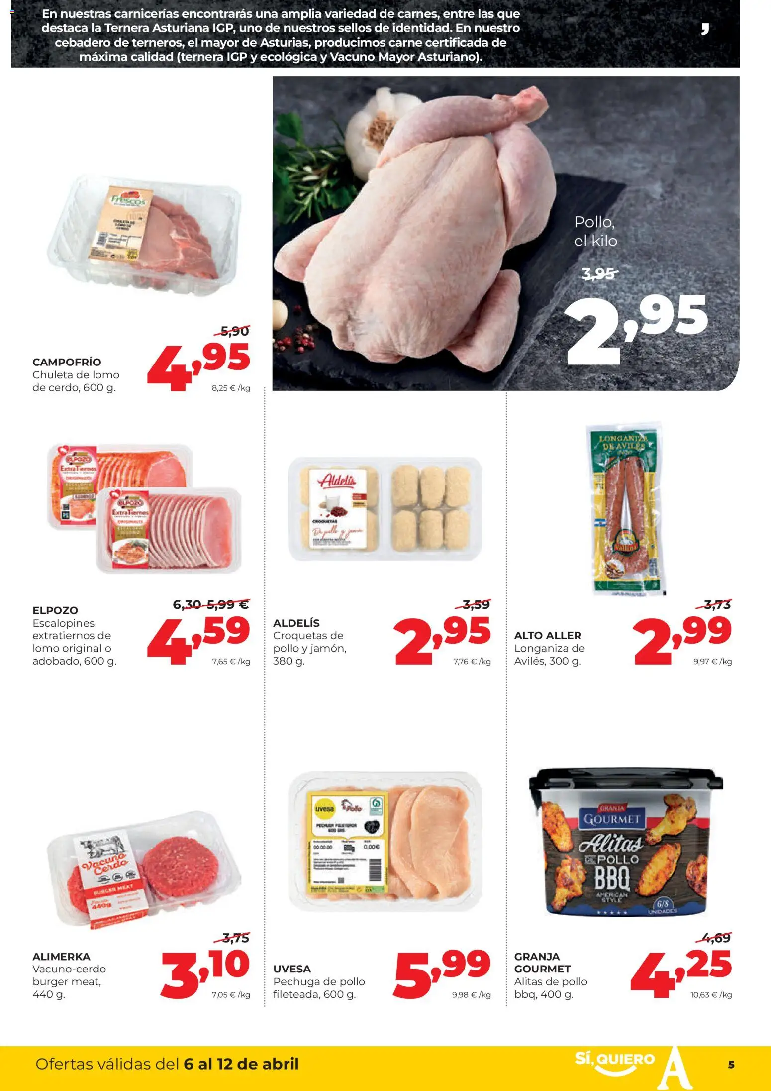 Alimerka folleto Castilla y León │ válido desde el 06.04.2026 | Página: 5 | Productos: Longaniza, Croquetas
