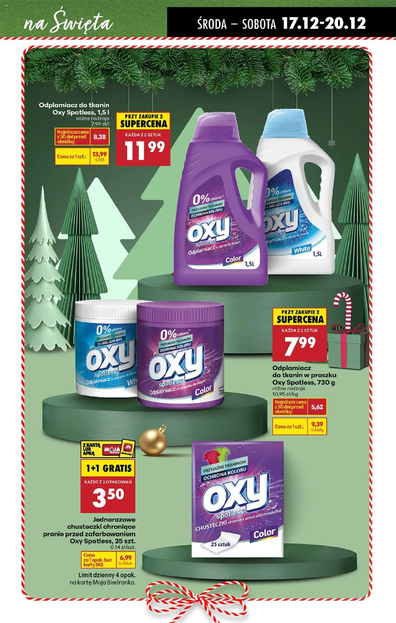 Biedronka gazetka - Drogeria Cleaning od 17.12.2025 | Strona: 3 | Produkty: Karta, Oxy, Odplamiacz