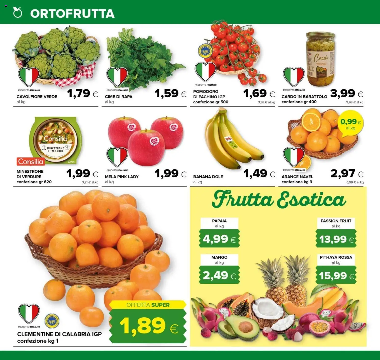 Volantino Tigre del 01.12.2025 | Pagina: 8 | Prodotti: Verdure, Frutta, Pomodoro, Mango