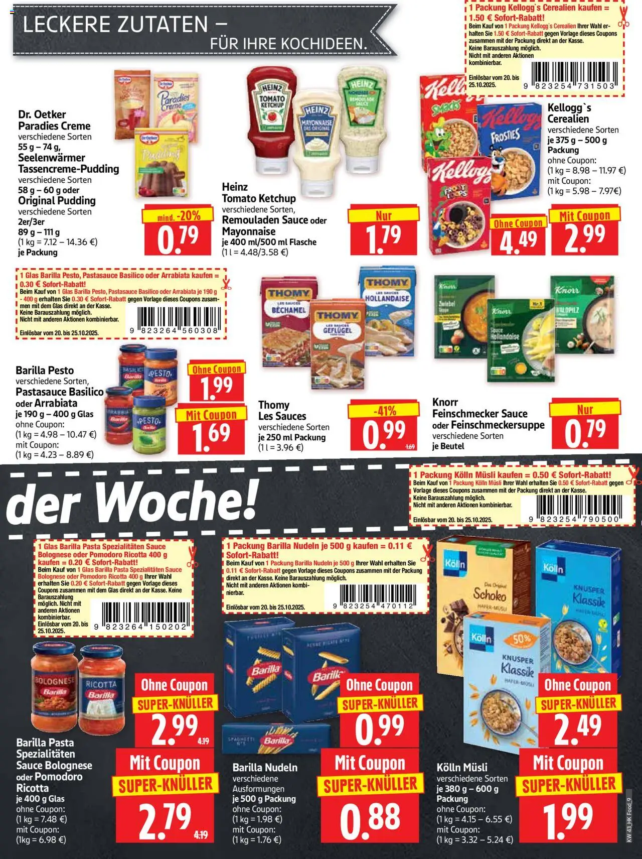 HERKULES Prospekt 	 – gültig ab 20.10.2025 | Seite: 9 | Produkte: Kolln, Knorr, Creme, Ketchup