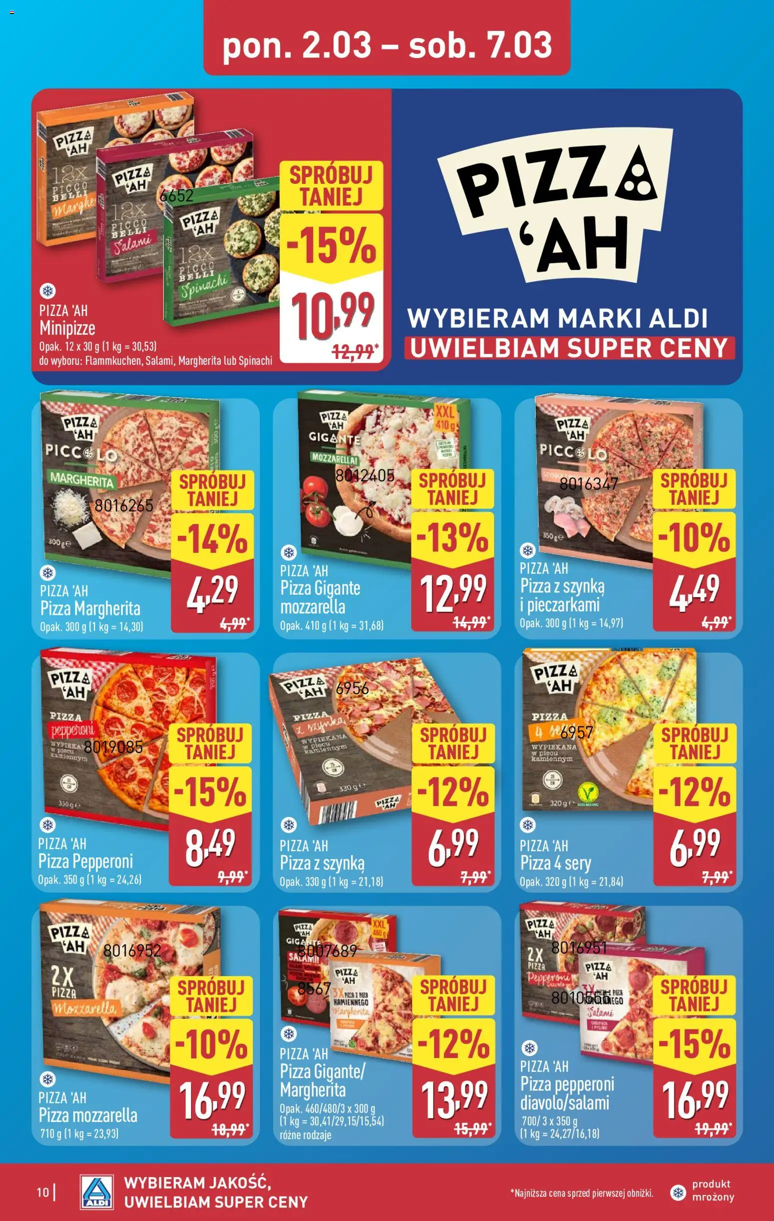 Aldi Polsko leták od 02.03.2026 | Strana: 10 | Produkty: Pizza, Mozzarella