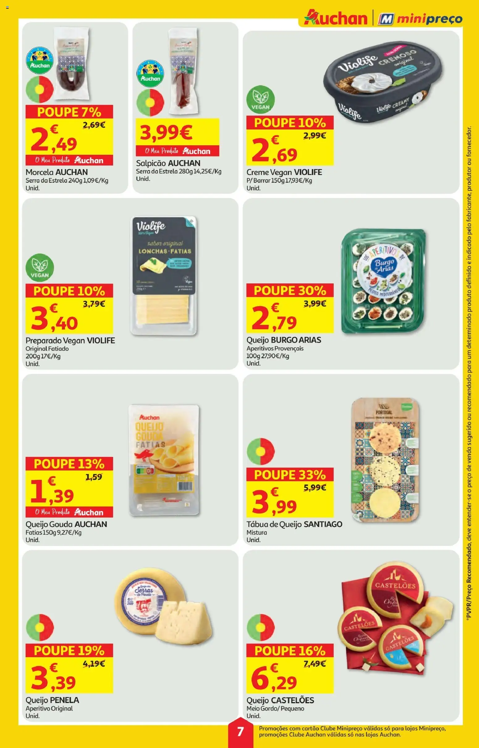Minipreço folheto │ válido de 06.11.2025 | Página: 7 | Produtos: Tábua, Salpicão, Queijo, Creme