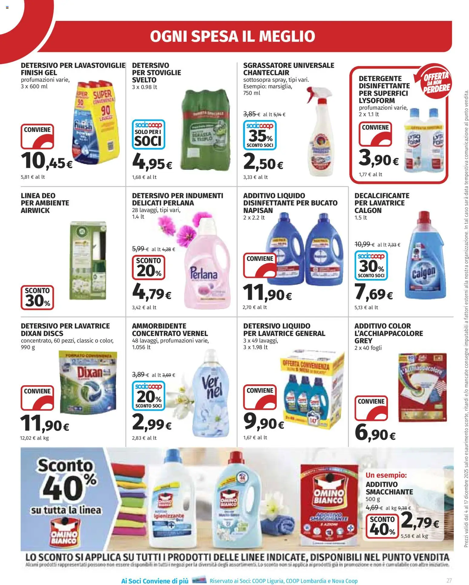 Volantino Ipercoop del 04.12.2025 | Pagina: 27 | Prodotti: Ammorbidente, Detersivo per lavastoviglie, Lavatrice, Lavastoviglie