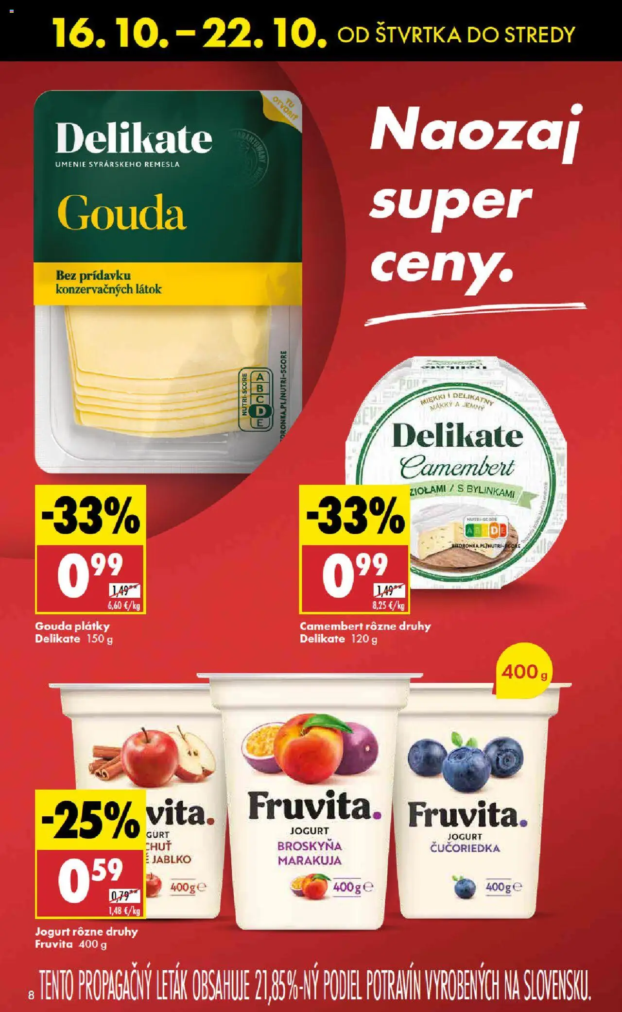 Nové Biedronka akcie – leták je platný od 16.10.2025 | Strana: 8 | Produkty: Jogurt, Gouda