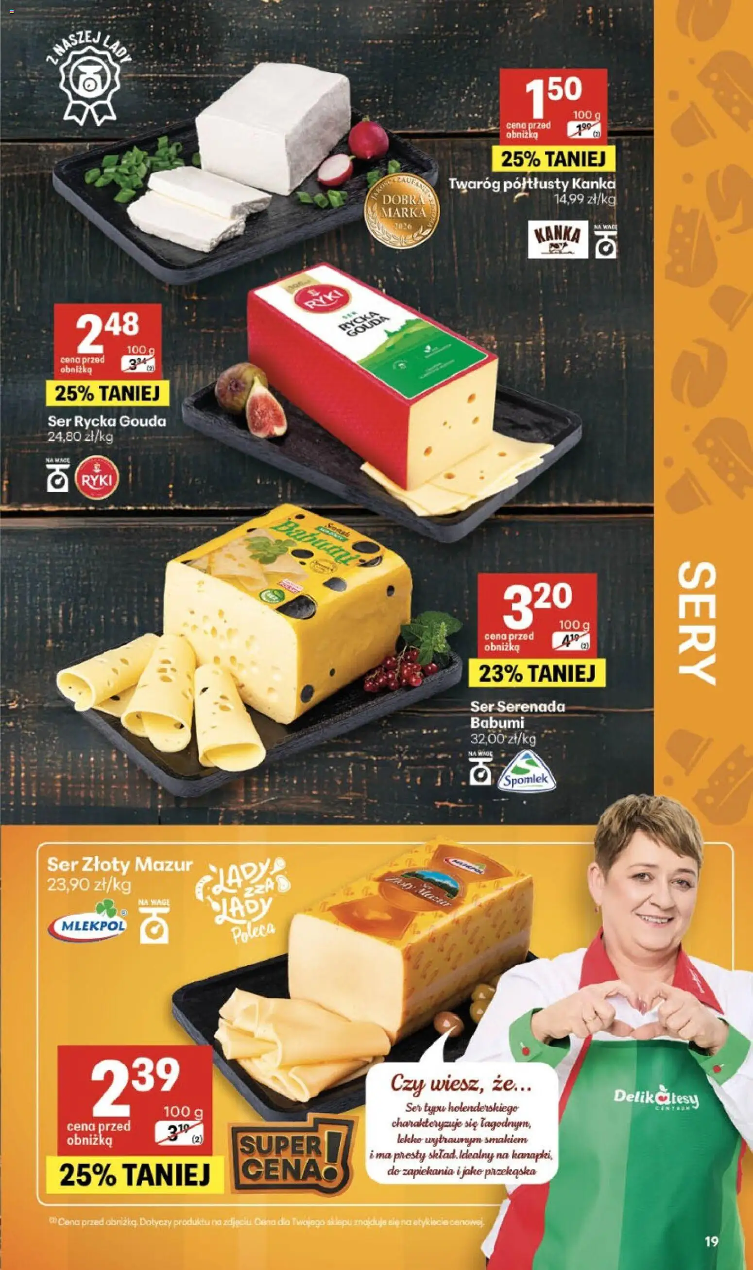 Delikatesy Centrum gazetka - Sklepy Własne od 26.03.2026 | Strona: 19 | Produkty: Twaróg półtłusty, Sery, Ser, Twaróg