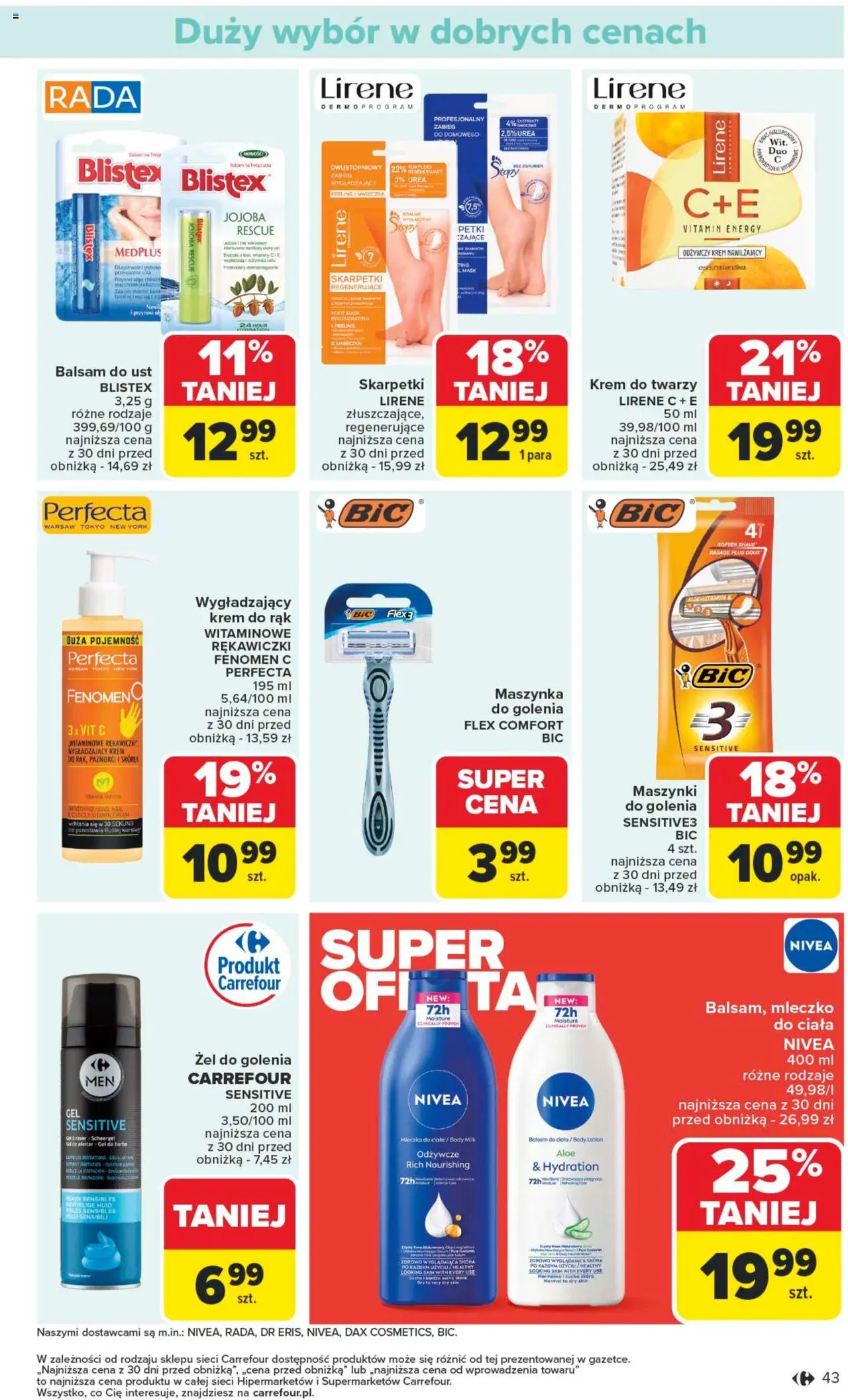 Carrefour Gazetka od 13.10.2025 | Strona: 43 | Produkty: Body, Peeling, Krem do rąk, Krem do twarzy
