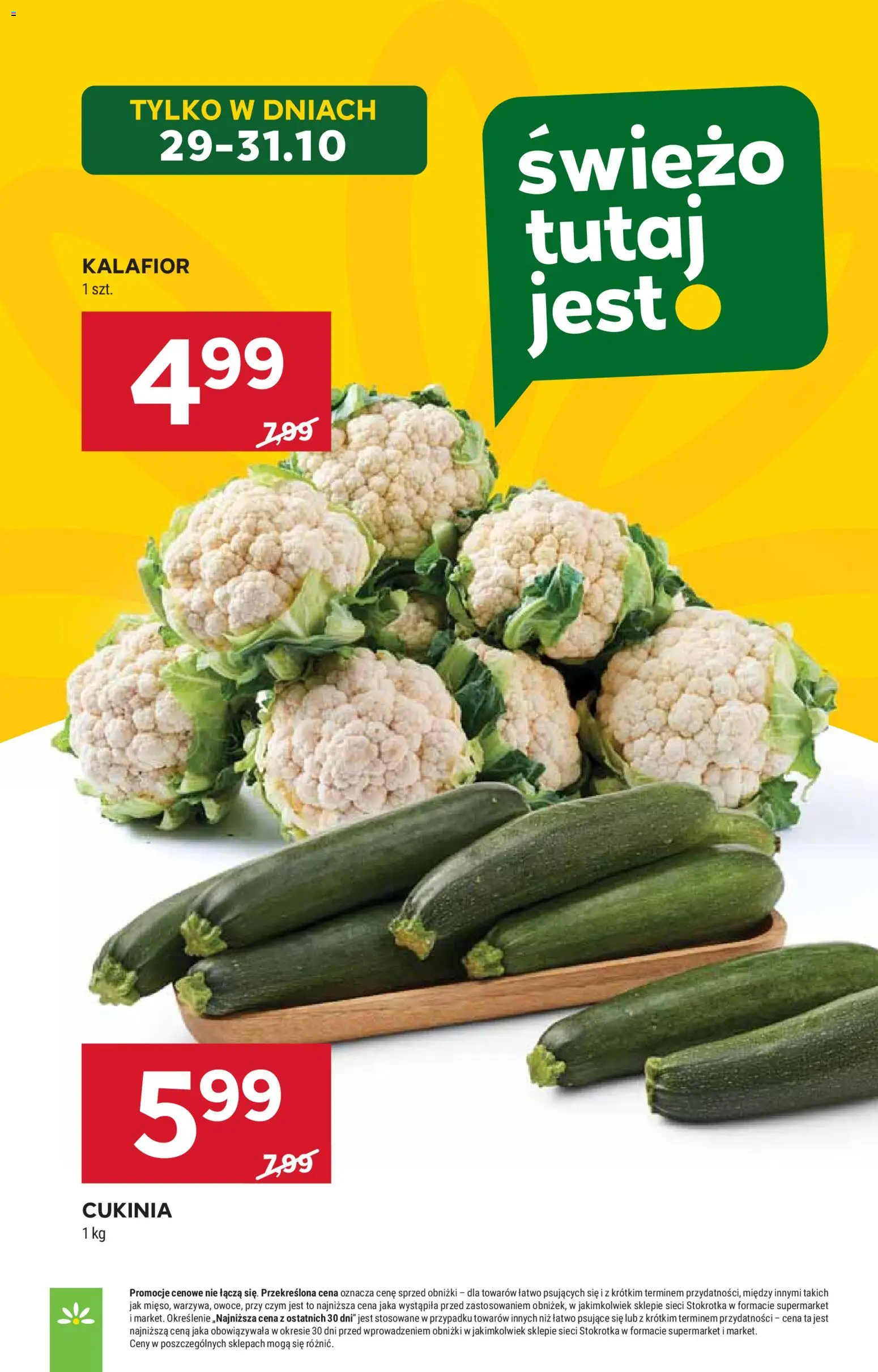Stokrotka Gazetka od 30.10.2025 | Strona: 11 | Produkty: Kalafior, Stokrotka, Cukinia