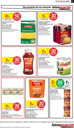 Intermarché - Prévisualisation de AMANDES GRILLÉES ET SALÉES BOUTON D'OR, 125 g, Amandes grillées et salées au Sel de Guérande valide à partir de 14.04.2026 | Page: 27 | Produits: Mais, Sel, Nouilles, Amandes