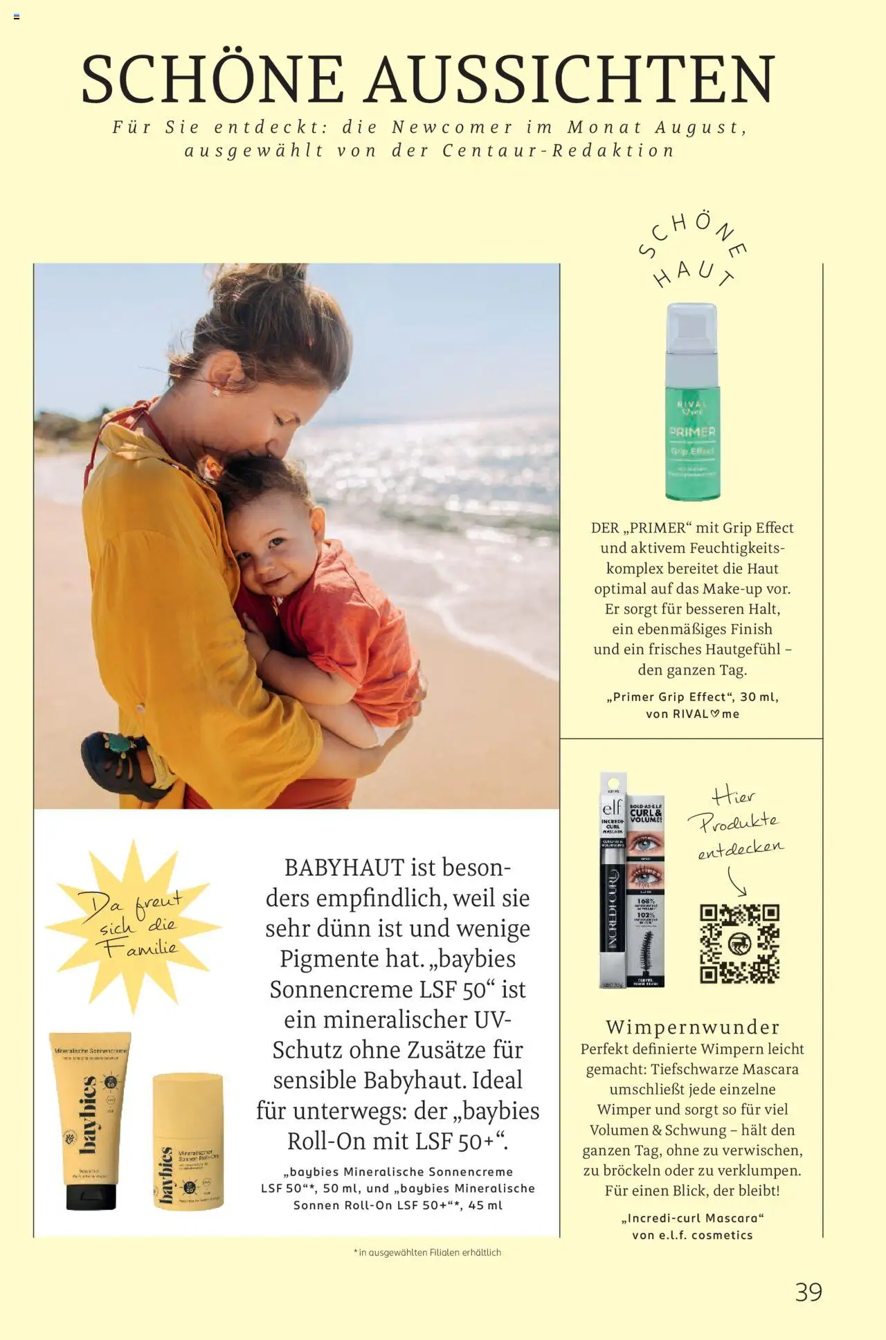 Rossmann Centaur - gültig ab dem 01.08.2025 | Seite: 39 | Produkte: Finish, Sonnencreme, Mascara, Primer