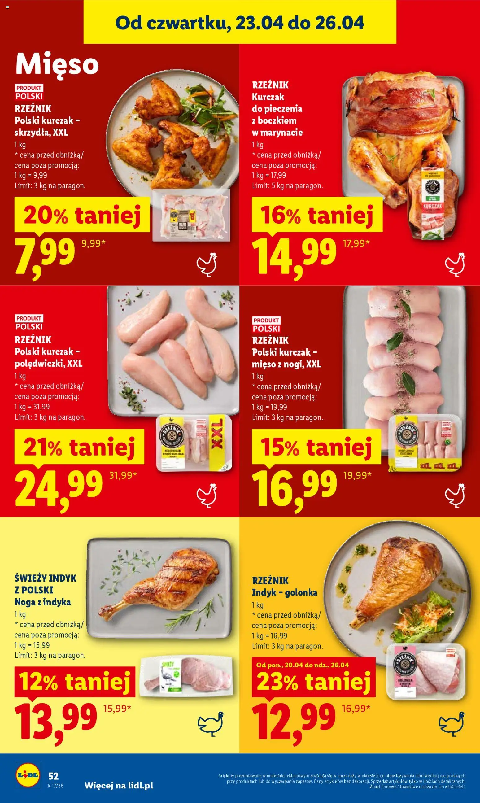 Lidl gazetka od 23.04.2026 | Strona: 52 | Produkty: Kurczak, Mięso