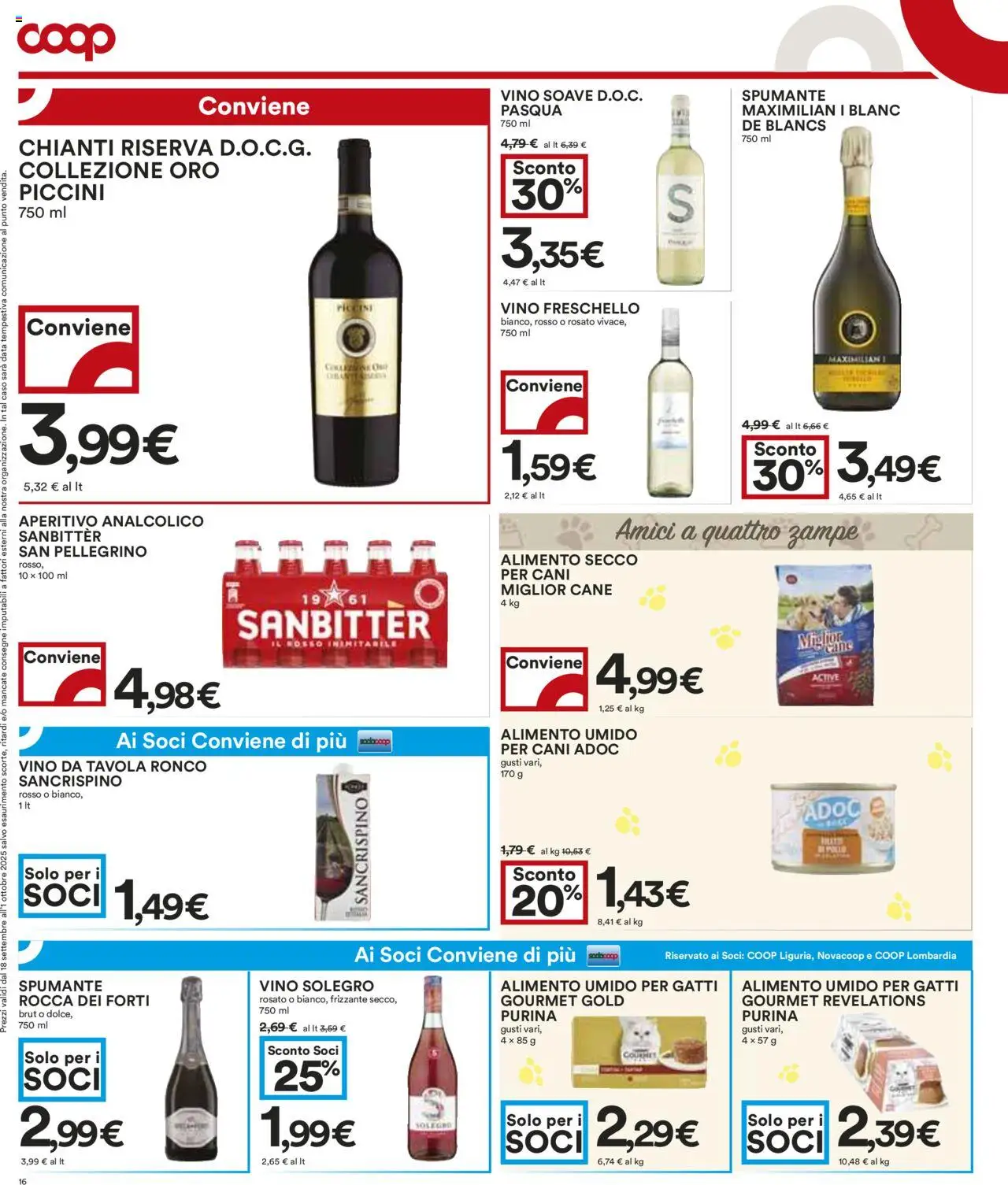 Volantino COOP del 18.09.2025 | Pagina: 16 | Prodotti: Vino, Data, Spumante, Aperitivo