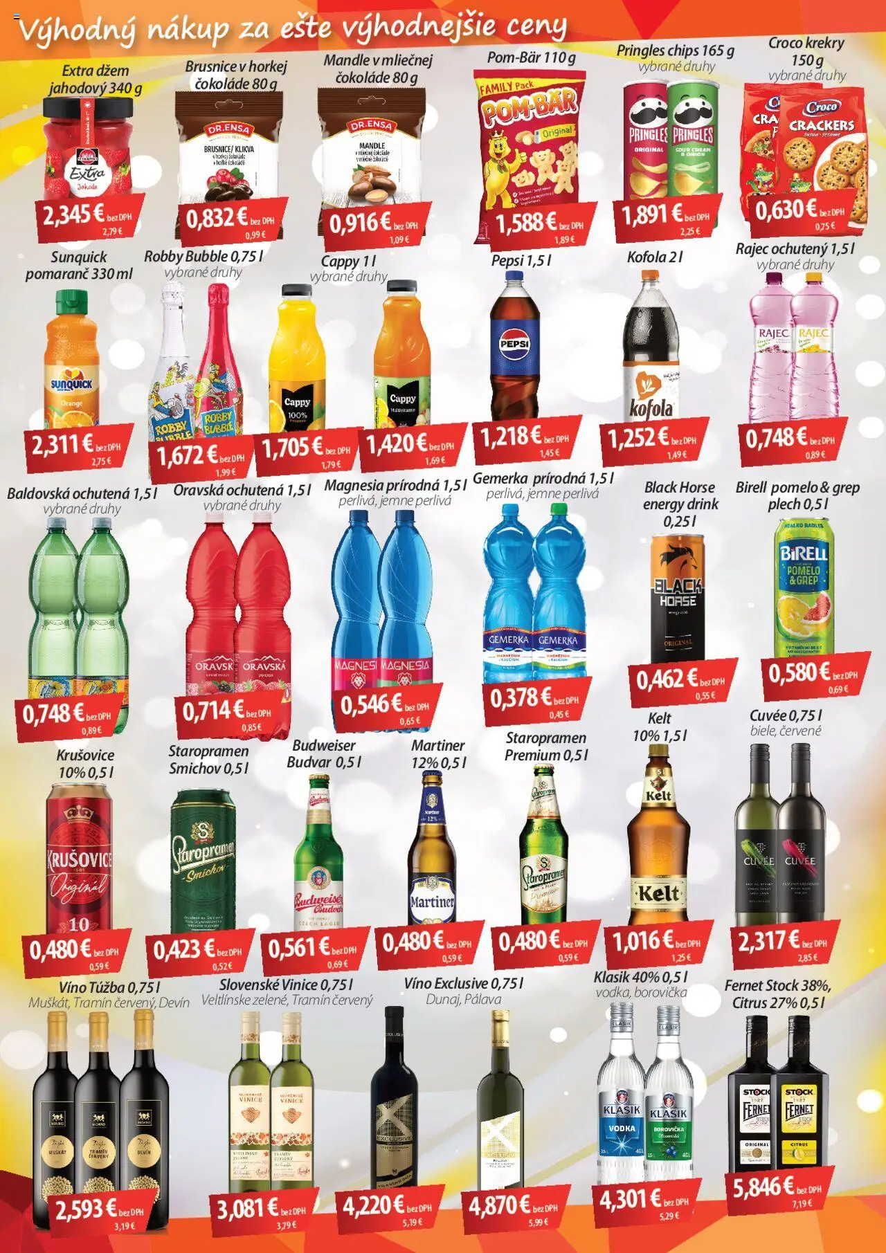 Nové CBA Verex akcie – leták je platný od 18.09.2025 | Strana: 2 | Produkty: Birell, Pringles, Staropramen, Fernet Stock
