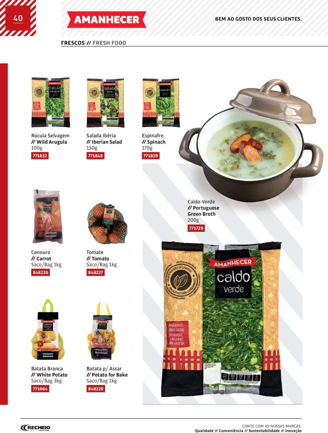 Recheio Amanhecer │ válido de 11.07.2024 | Página: 40 | Produtos: Batata, Rúcula, Tomate, Cenoura