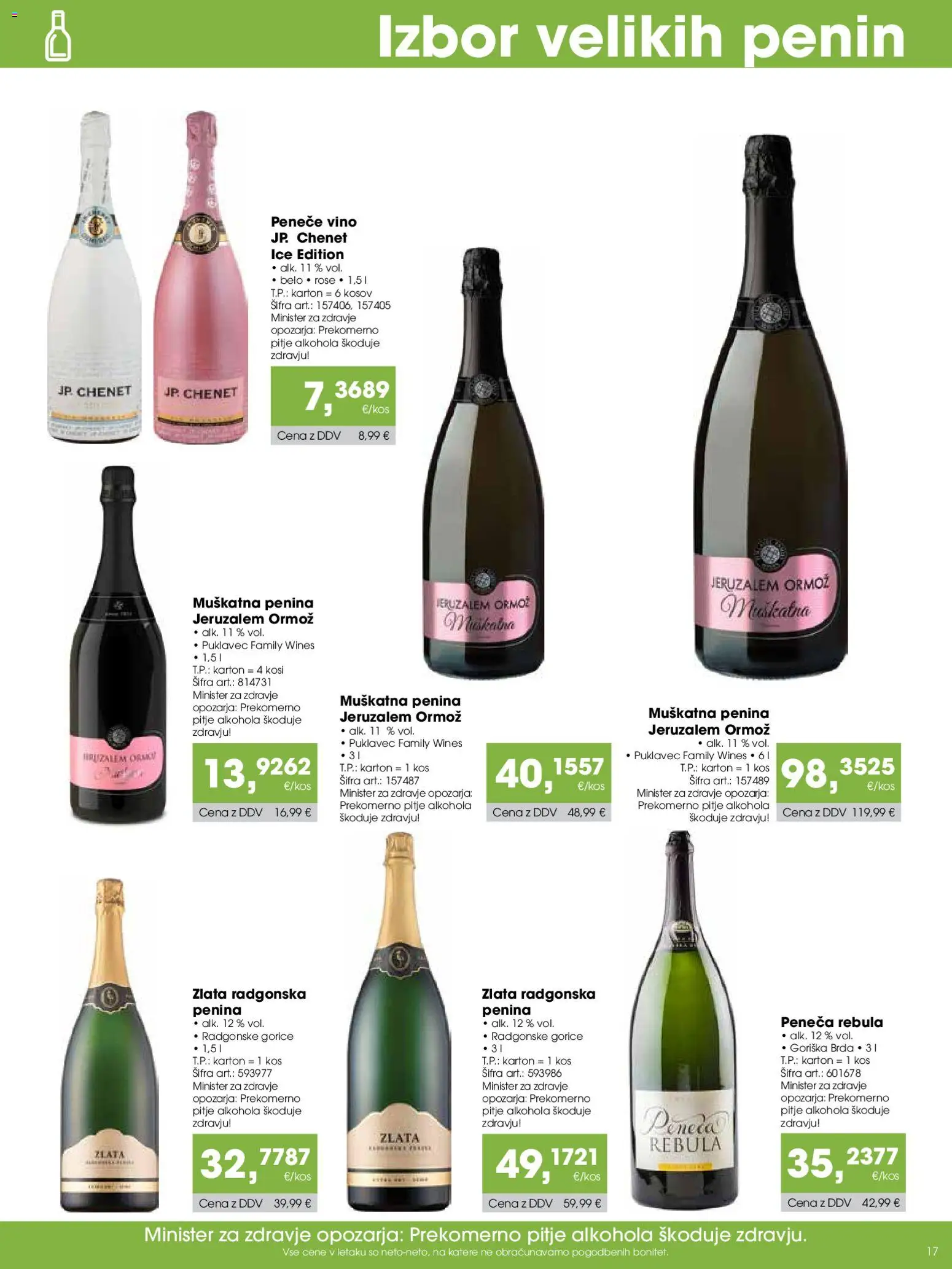 Novi Tuš katalog ponudbe – veljaven od 07.12.2025 | Stran: 17 | Izdelki: Kos, Penina, Vino