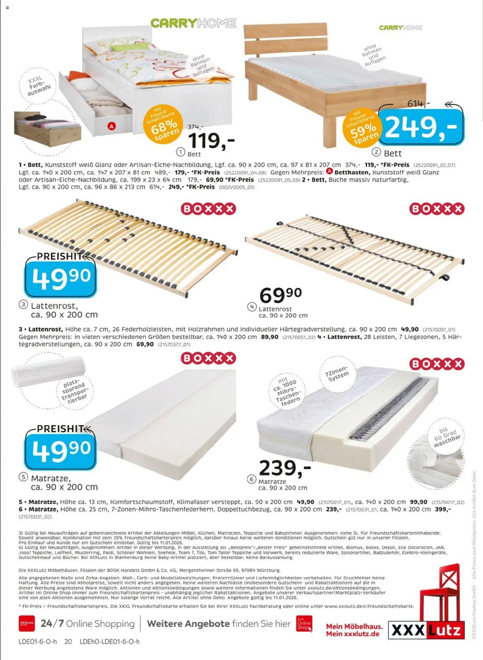 XXXL Lutz - Junges Wohnen – gültig ab 27.12.2025 | Seite: 20 | Produkte: Bett, Matratze, Lattenrost