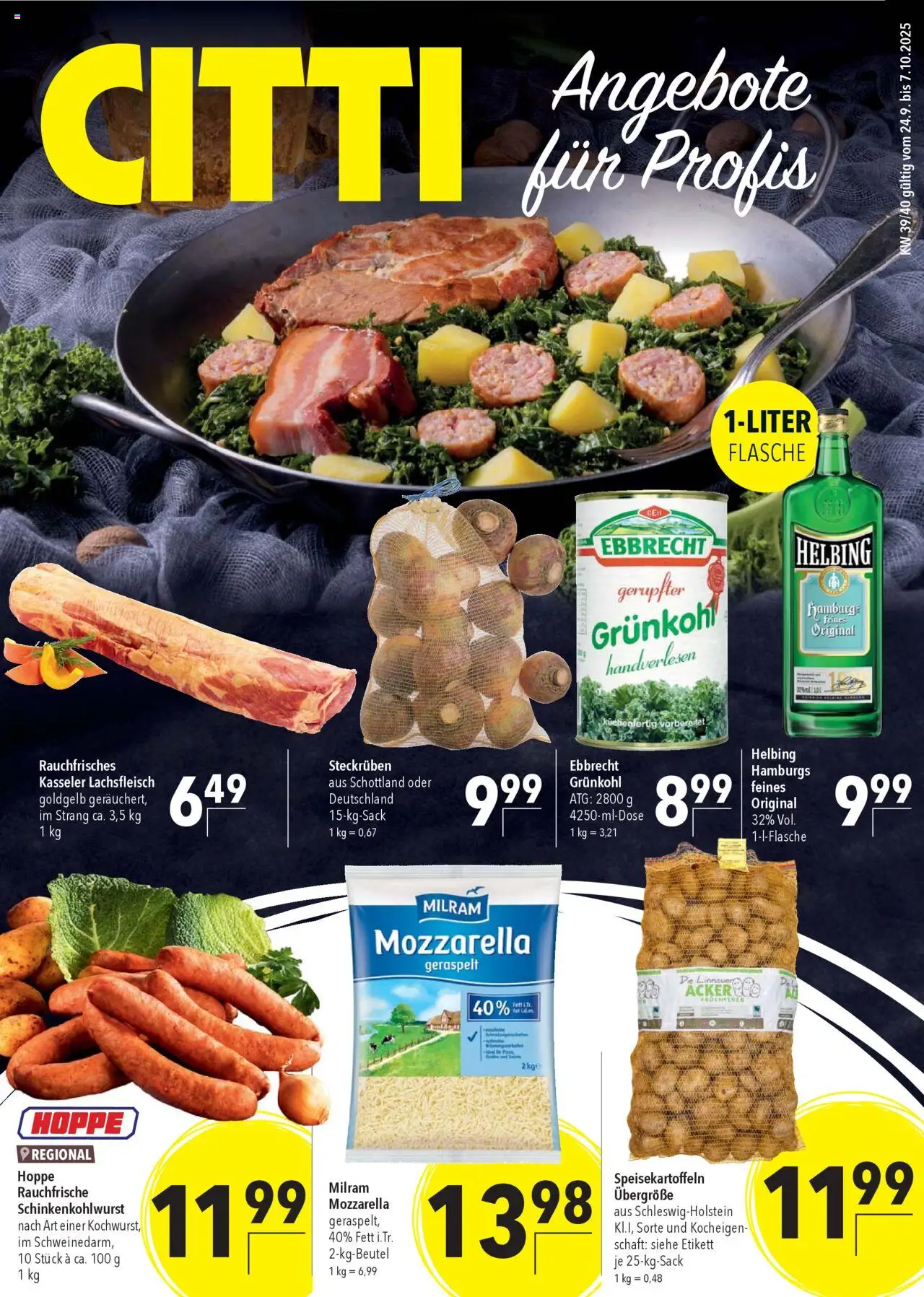 CITTI Markt Aktuelle Angebote für Profis – gültig ab 24.09.2025 | Seite: 1 | Produkte: Mozzarella, Milram