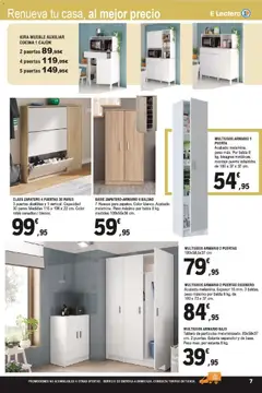 Vista previa E.Leclerc folleto válido desde el 21.01.2026 | Página: 7 | Productos: Zapatero, Peso, Estante, Armario