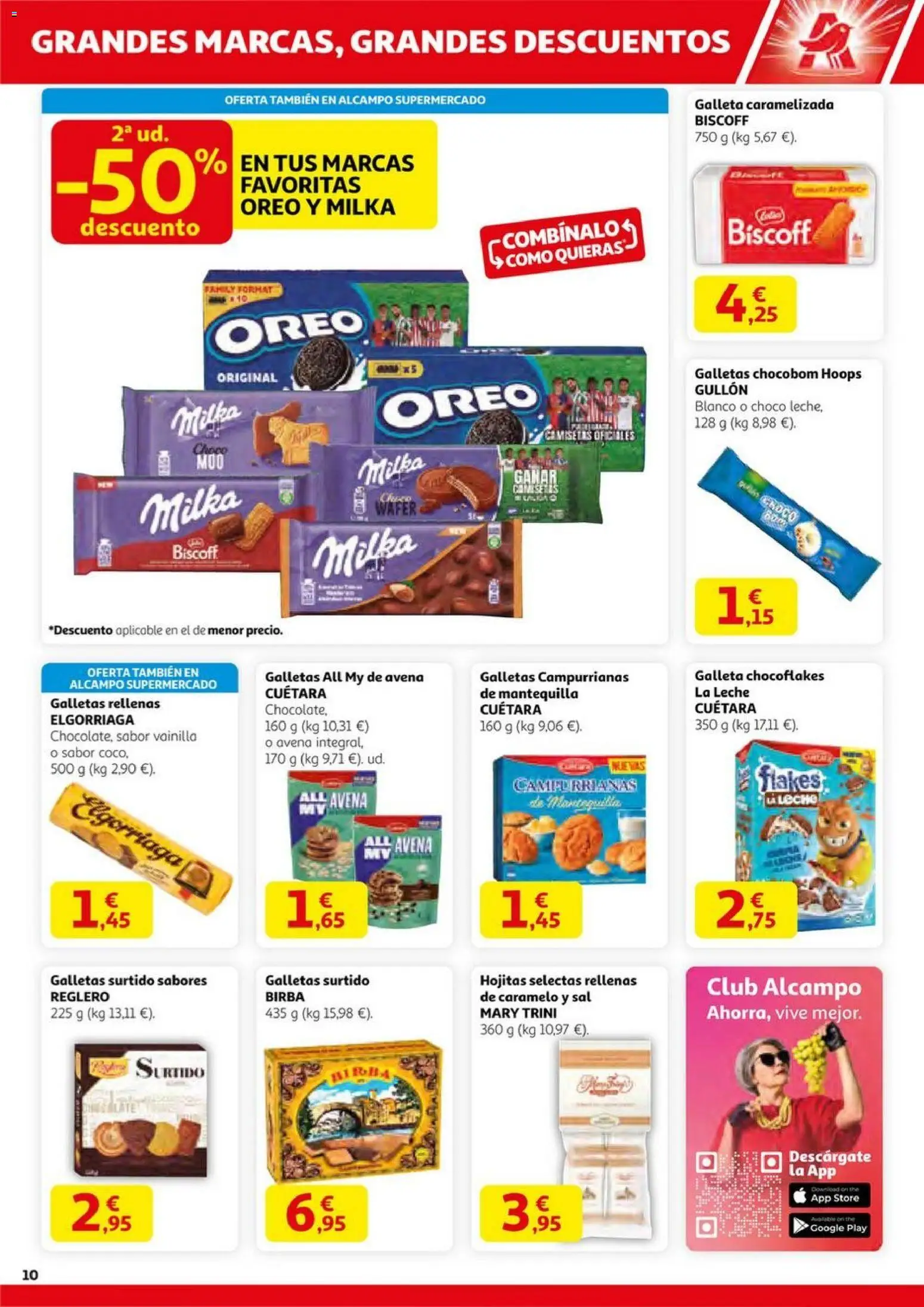 Alcampo - HG Pio XII Unificado  │ válido desde el 23.10.2025 | Página: 10 | Productos: Leche, Galletas, Galletas rellenas, Συσκευή ροής