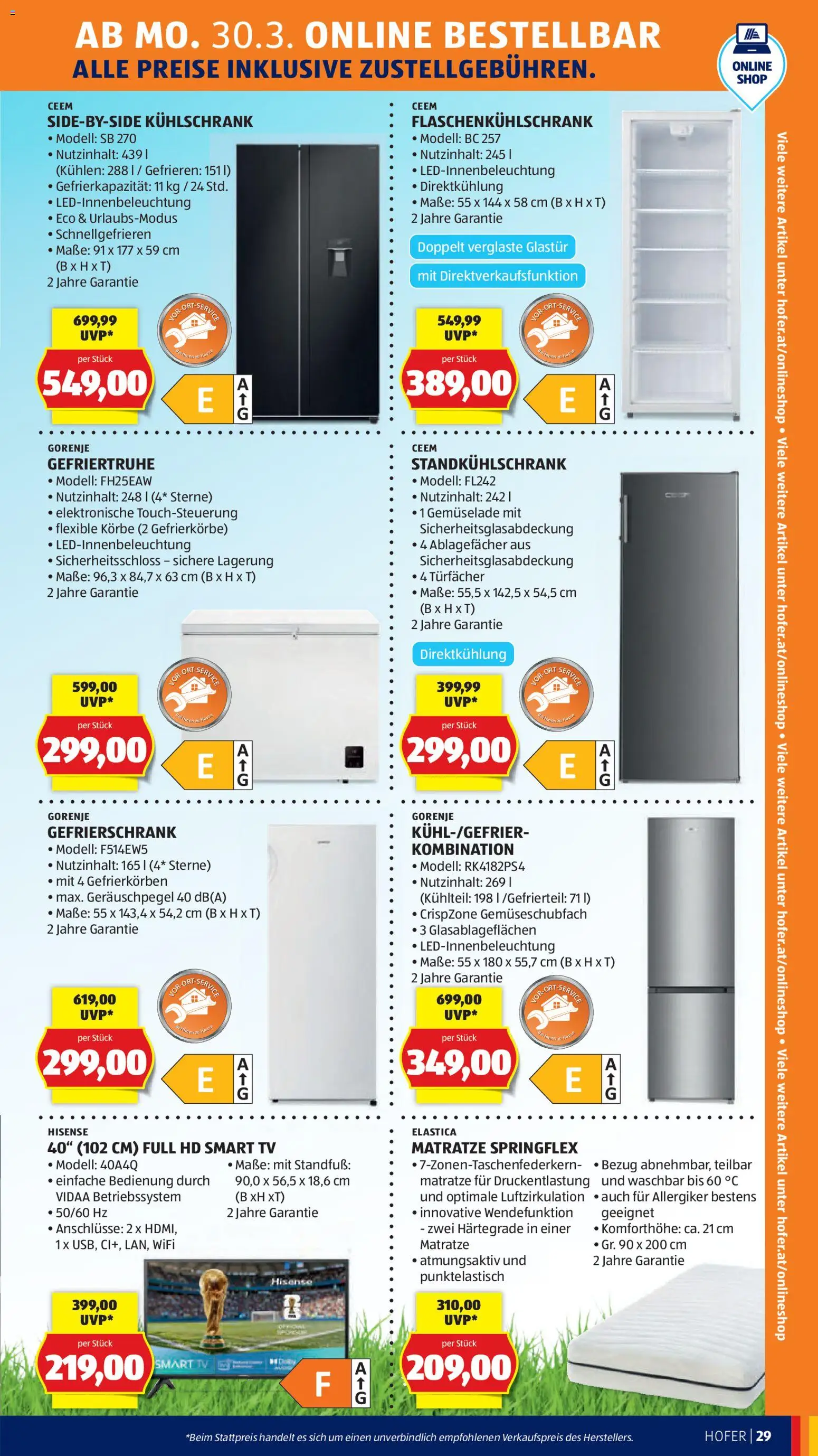 Hofer AT akciós ujság - amely érvényes a következő dátumtól: 27.03.2026 | Oldal: 35 | Termékek: TV, Smart tv