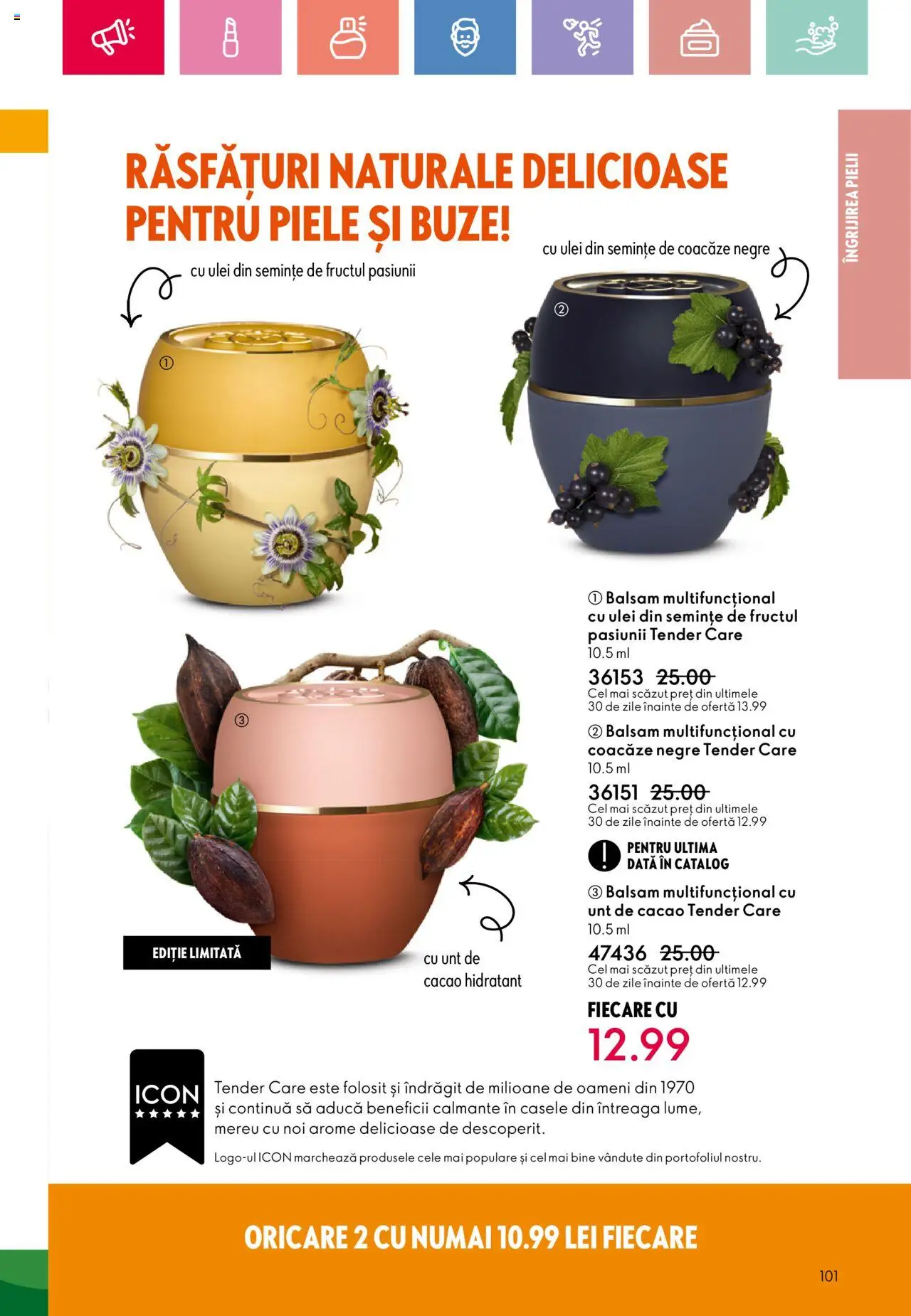 Oriflame catalog 10 2025 – valabil de la 06.07.2025 | Pagină: 101 | Produse: Semințe, Balsam, Ulei, Cacao