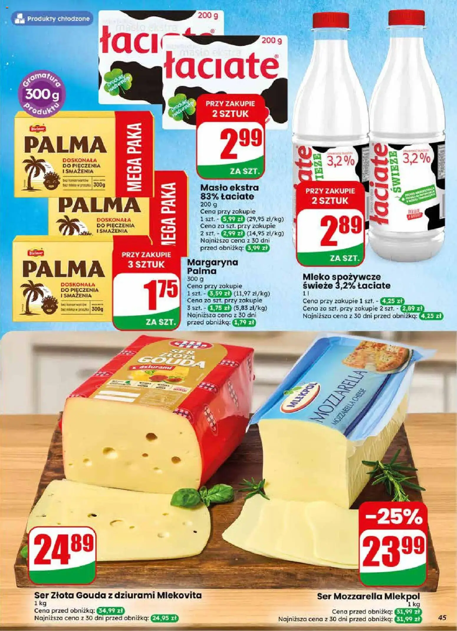 Dino gazetka od 22.04.2026 | Strona: 45 | Produkty: Margaryna, Mleko, Masło, Mozzarella