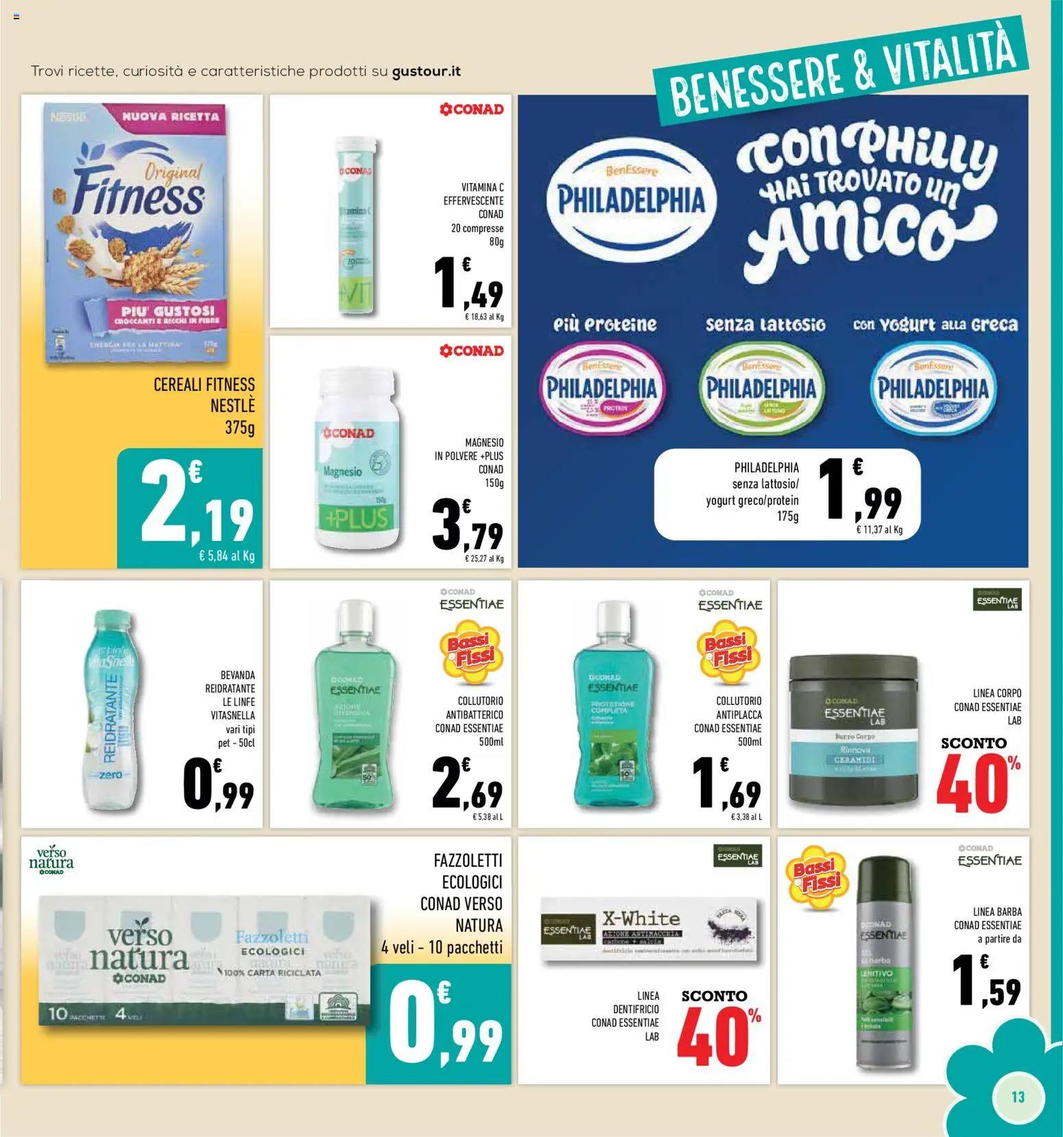 Volantino Conad del 14.01.2026 | Pagina: 13 | Prodotti: Yogurt, Dentifricio, Collutorio, Fazzoletti