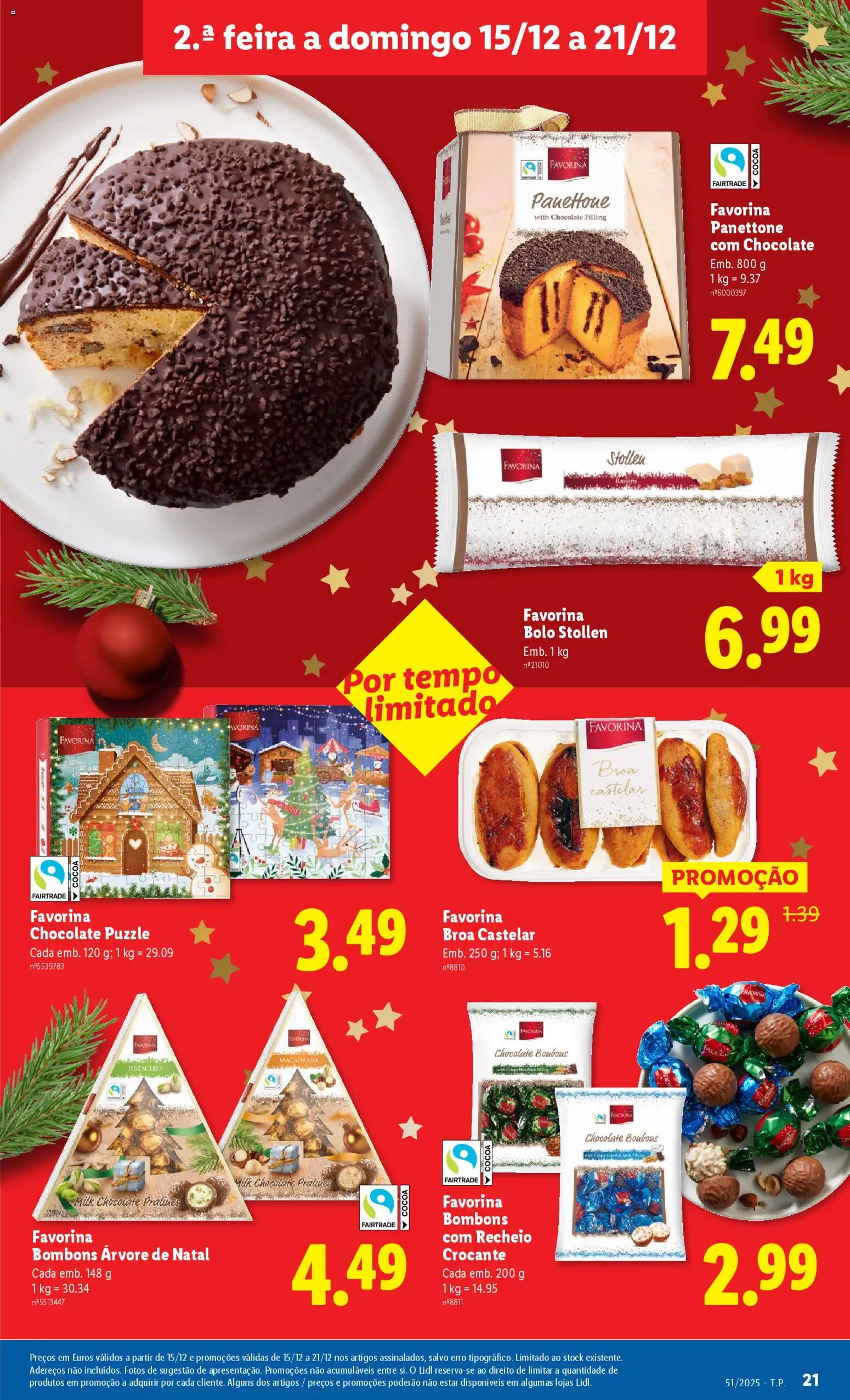 Lidl folheto │ válido de 15.12.2025 | Página: 21 | Produtos: Árvore de natal, Bolo, Chocolates, Chocolate