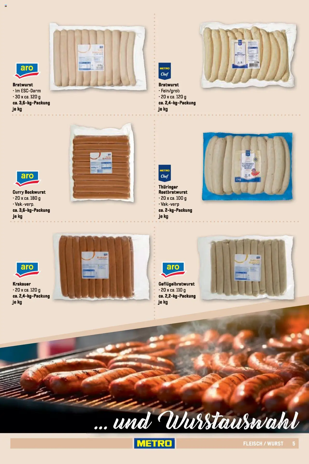 Metro Sortimentskatalog Vereine & Feste – gültig ab 01.06.2024 | Seite: 5 | Produkte: Wurst